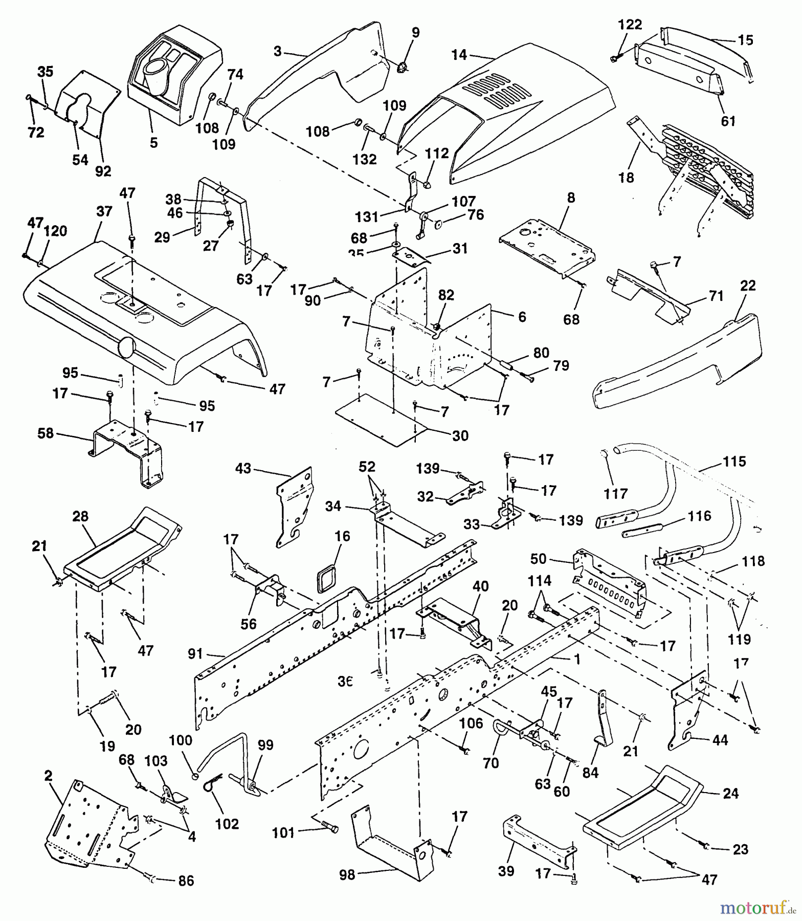 Poulan / Weed Eater Rasen und Gartentraktoren PP24H50A - Poulan Pro Lawn Tractor Chassis And Enclosures