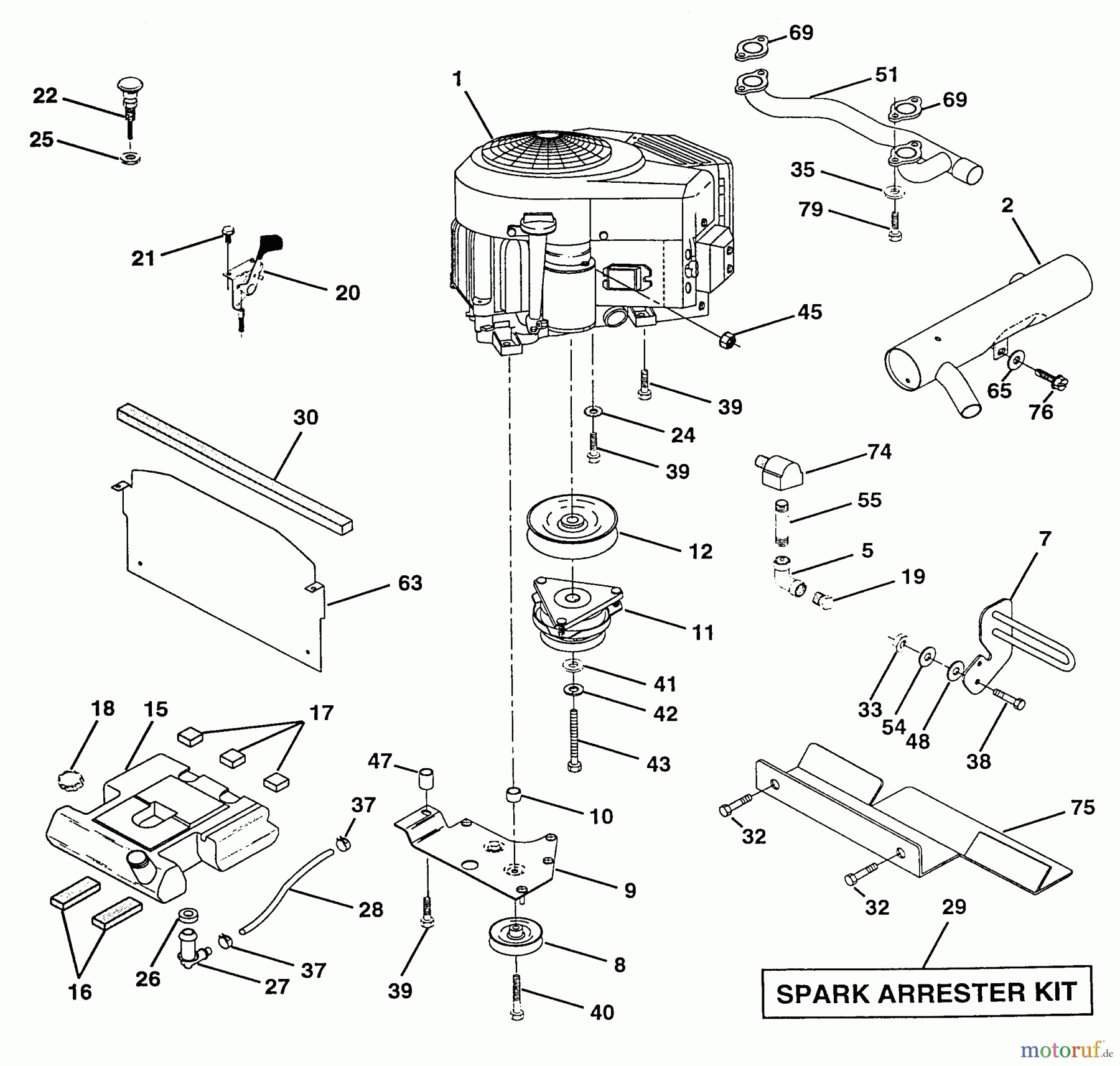 Poulan / Weed Eater Rasen und Gartentraktoren PP24H50A - Poulan Pro Lawn Tractor Engine