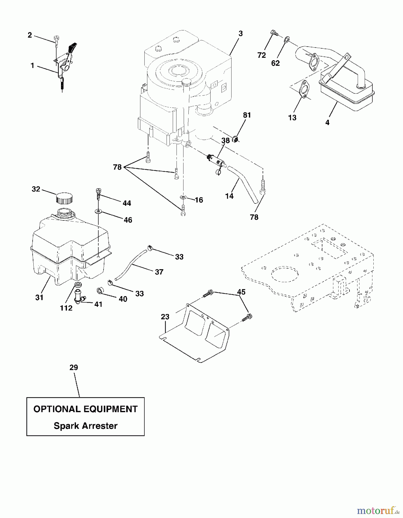 Poulan / Weed Eater Rasen und Gartentraktoren PR1742STF - Poulan Pro XT Lawn Tractor (2002-01) ENGINE