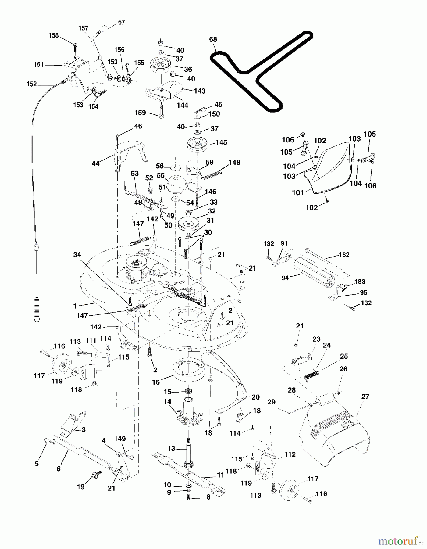 Poulan / Weed Eater Rasen und Gartentraktoren PR1742STF - Poulan Pro XT Lawn Tractor (2002-01) MOWER DECK / CUTTING DECK