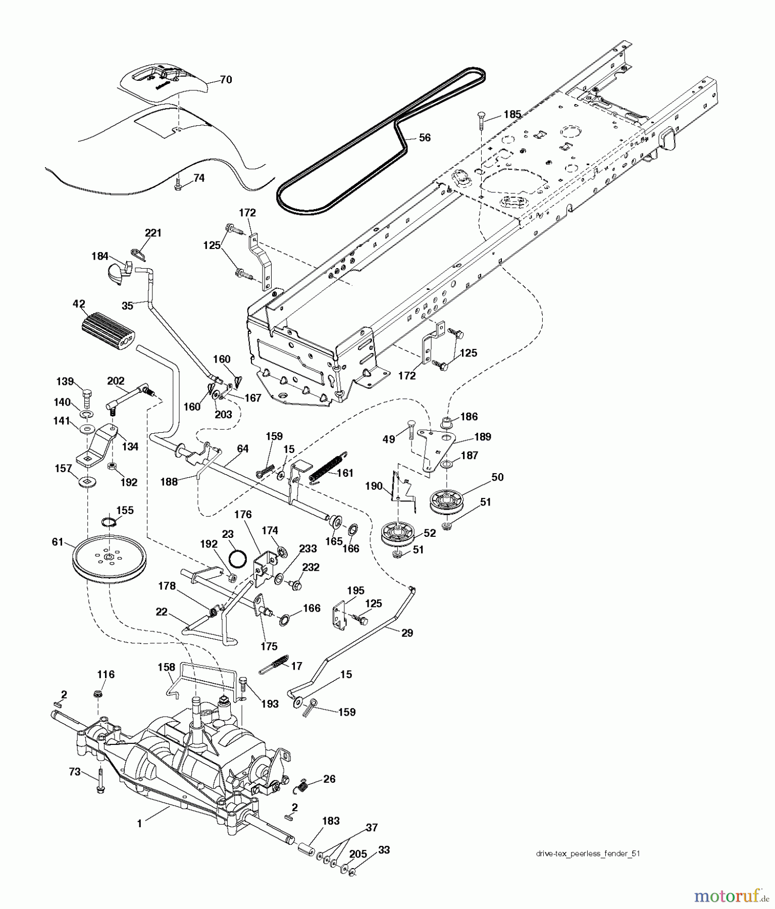 Poulan / Weed Eater Rasen und Gartentraktoren PXT12530 (96046003000) - Poulan XT Lawn Tractor (2010-01) DRIVE