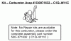 Poulan / Weed Eater BV1650LE (Type 1) - Weed Eater Barracuda Blower Ersatzteile Carburetor Assembly (C1Q-W11C) P/N 530071632