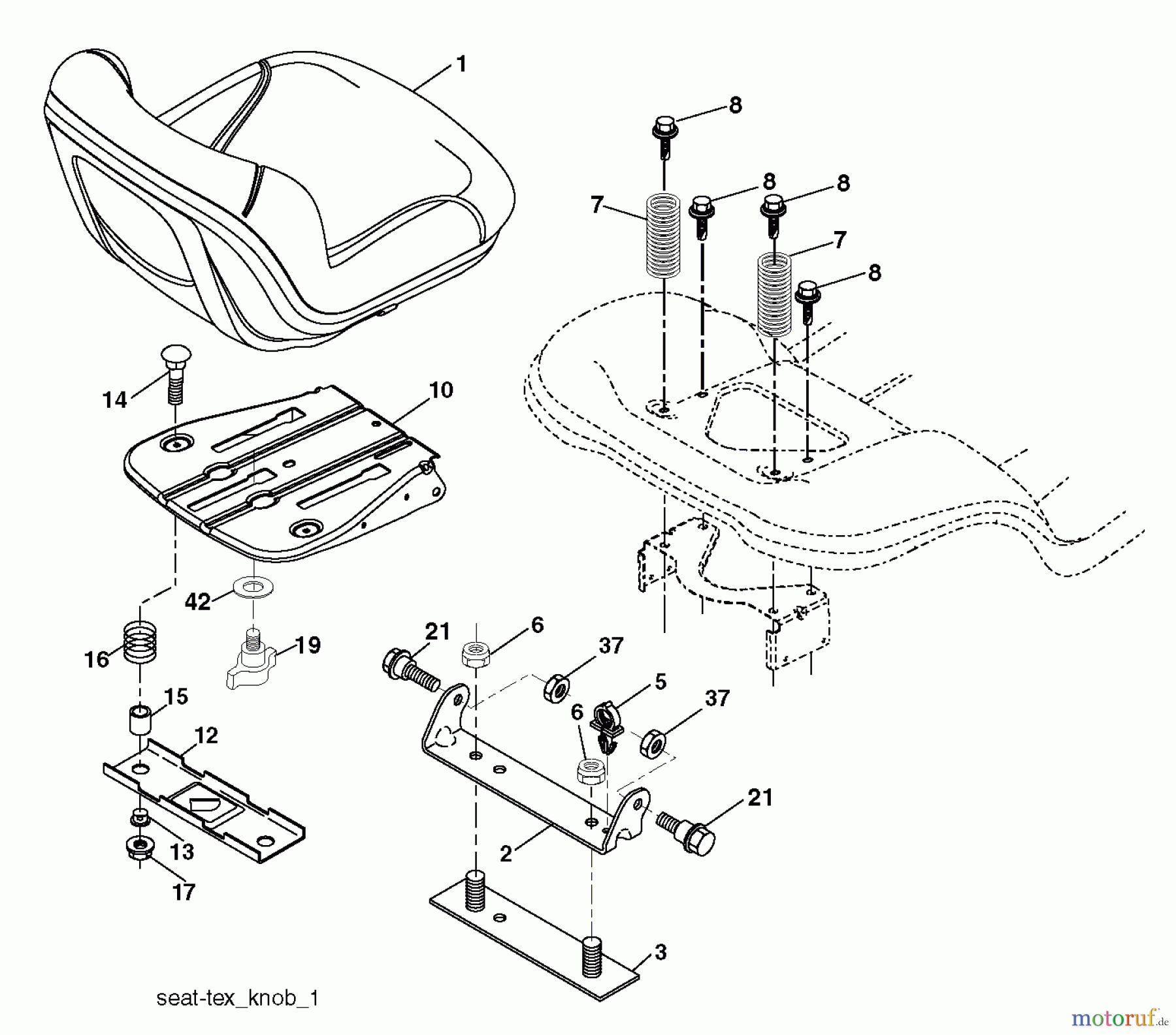 Poulan / Weed Eater Rasen und Gartentraktoren PXT12530 (96046003000) - Poulan XT Lawn Tractor (2010-01) SEAT