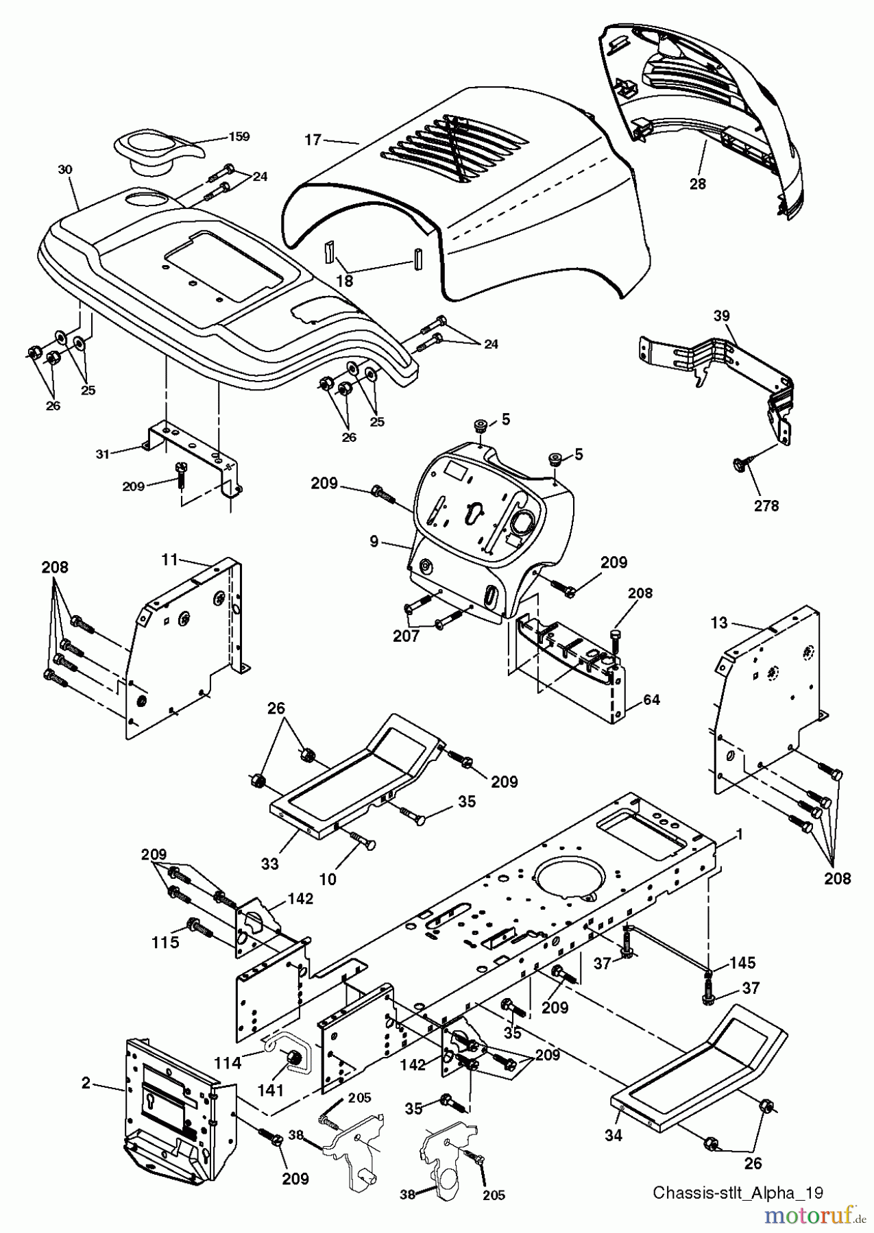 Poulan / Weed Eater Rasen und Gartentraktoren PXT175G42 (96016002401) - Poulan XT Lawn Tractor (2011-03) CHASSIS ENCLOSURES