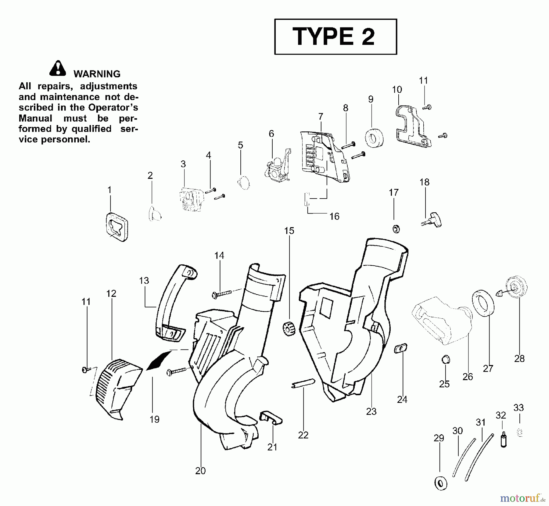 Poulan / Weed Eater Bläser / Sauger / Häcksler / Mulchgeräte BV1800LE (Type 2) - Weed Eater Barracuda Blower Housing Assembly Type 2