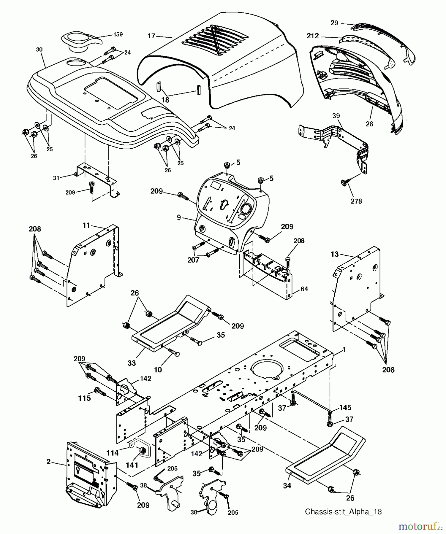 Poulan / Weed Eater Rasen und Gartentraktoren PXT175G42 (96016002602) - Poulan XT Lawn Tractor (2012-12) CHASSIS ENCLOSURES
