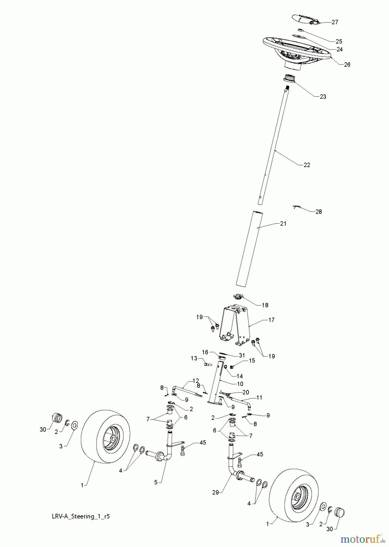 Poulan / Weed Eater Rasen und Gartentraktoren WE261 (96022000702) - Weed Eater Lawn Tractor (2011-10) STEERING