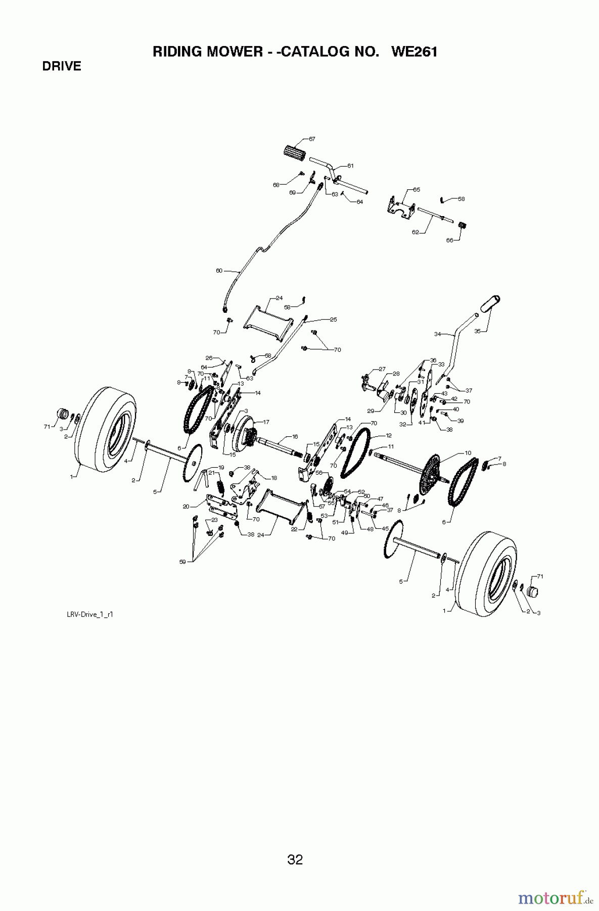  Poulan / Weed Eater Rasen und Gartentraktoren WE261 (96022000801) - Weed Eater Lawn Tractor (2011-02) DRIVE