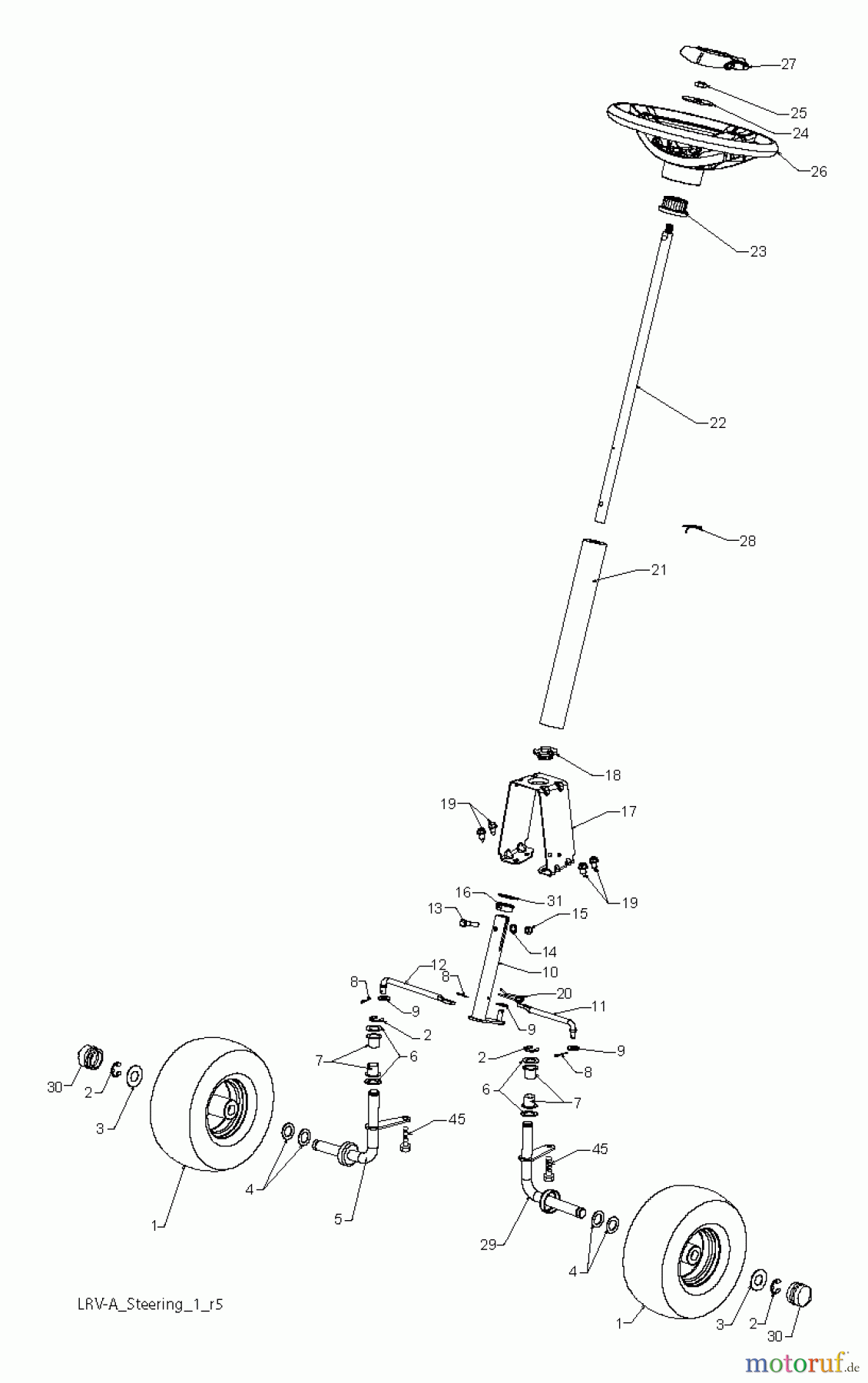 Poulan / Weed Eater Rasen und Gartentraktoren WE261 (96022001102) - Weed Eater Lawn Tractor (2012-02) STEERING