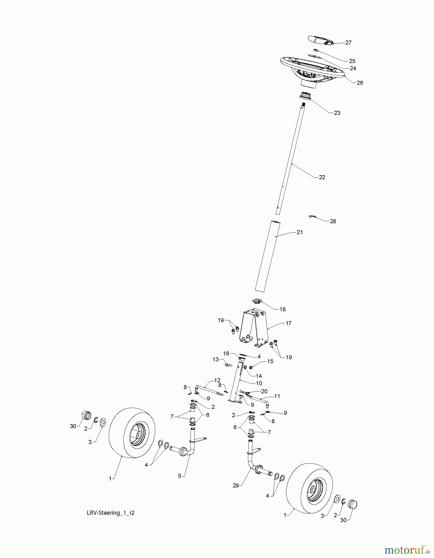 Poulan / Weed Eater Rasen und Gartentraktoren WE261 (96024000201) - Weed Eater Lawn Tractor (2010-12) STEERING