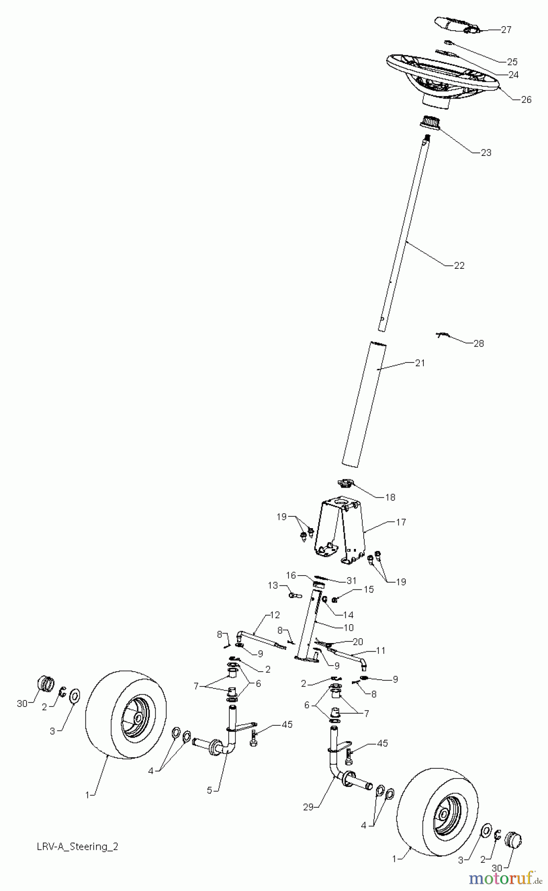 Poulan / Weed Eater Rasen und Gartentraktoren WE261 (96028000102) - Weed Eater Lawn Tractor (2011-11) STEERING