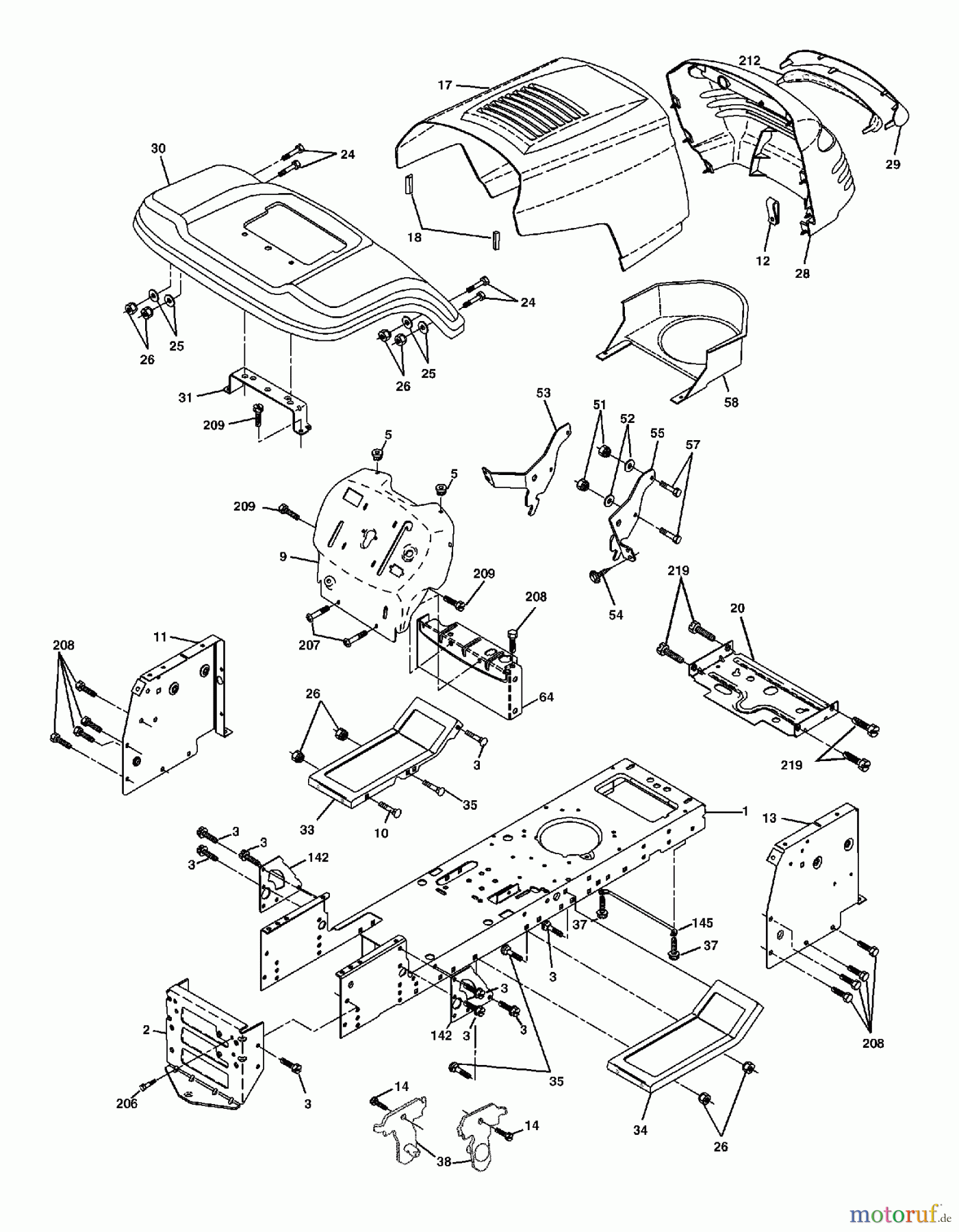 Poulan / Weed Eater Rasen und Gartentraktoren WET2242STB - Weed Eater Lawn Tractor (2003-01) CHASSIS ENCLOSURES
