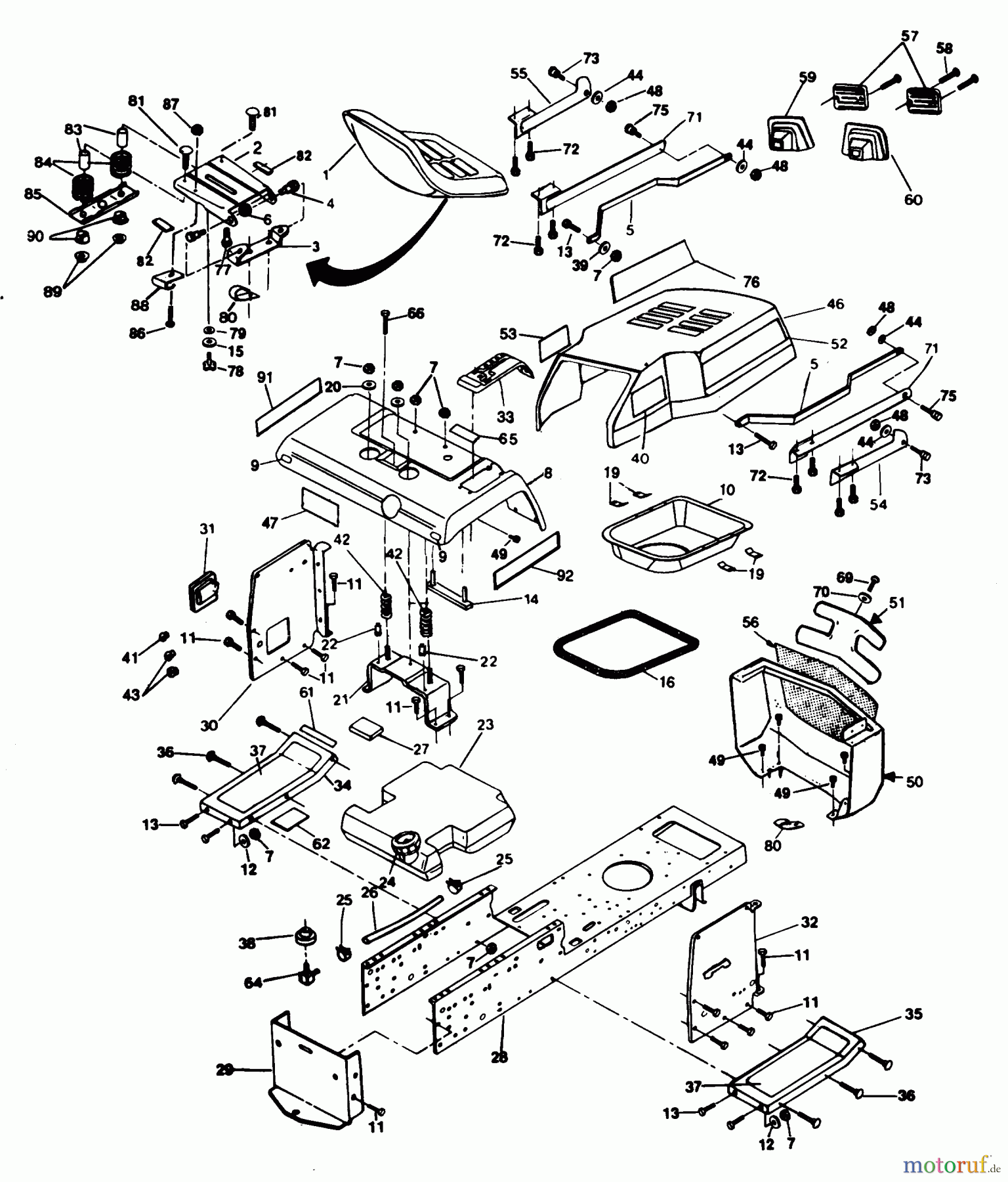 Poulan / Weed Eater Rasen und Gartentraktoren XEG1182VAR - Poulan Pro Lawn Tractor CHASSIS AND ENCLOSURES