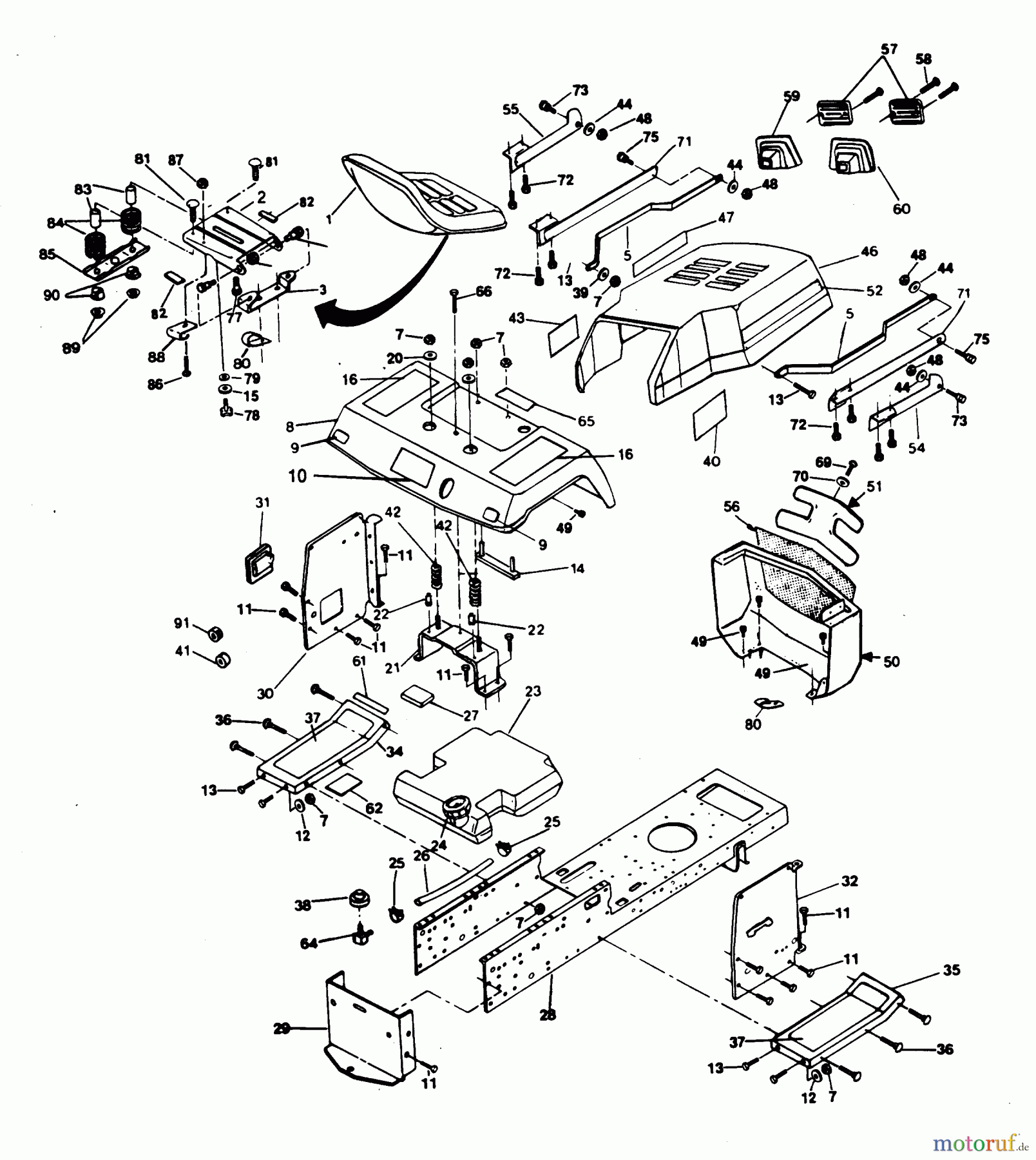  Poulan / Weed Eater Rasen und Gartentraktoren XEY1142AR - Poulan Pro Lawn Tractor CHASSIS AND ENCLOSURE