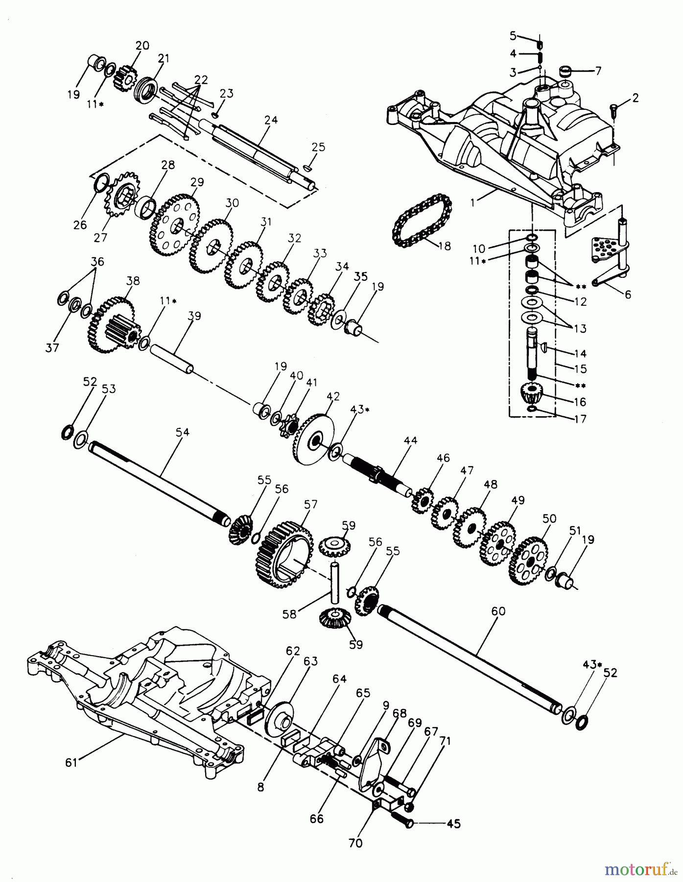 Poulan / Weed Eater Rasen und Gartentraktoren XEY1142AR - Poulan Pro Lawn Tractor TRANSAXLE FOOTE DANA - MODEL NUMBER 4360-19