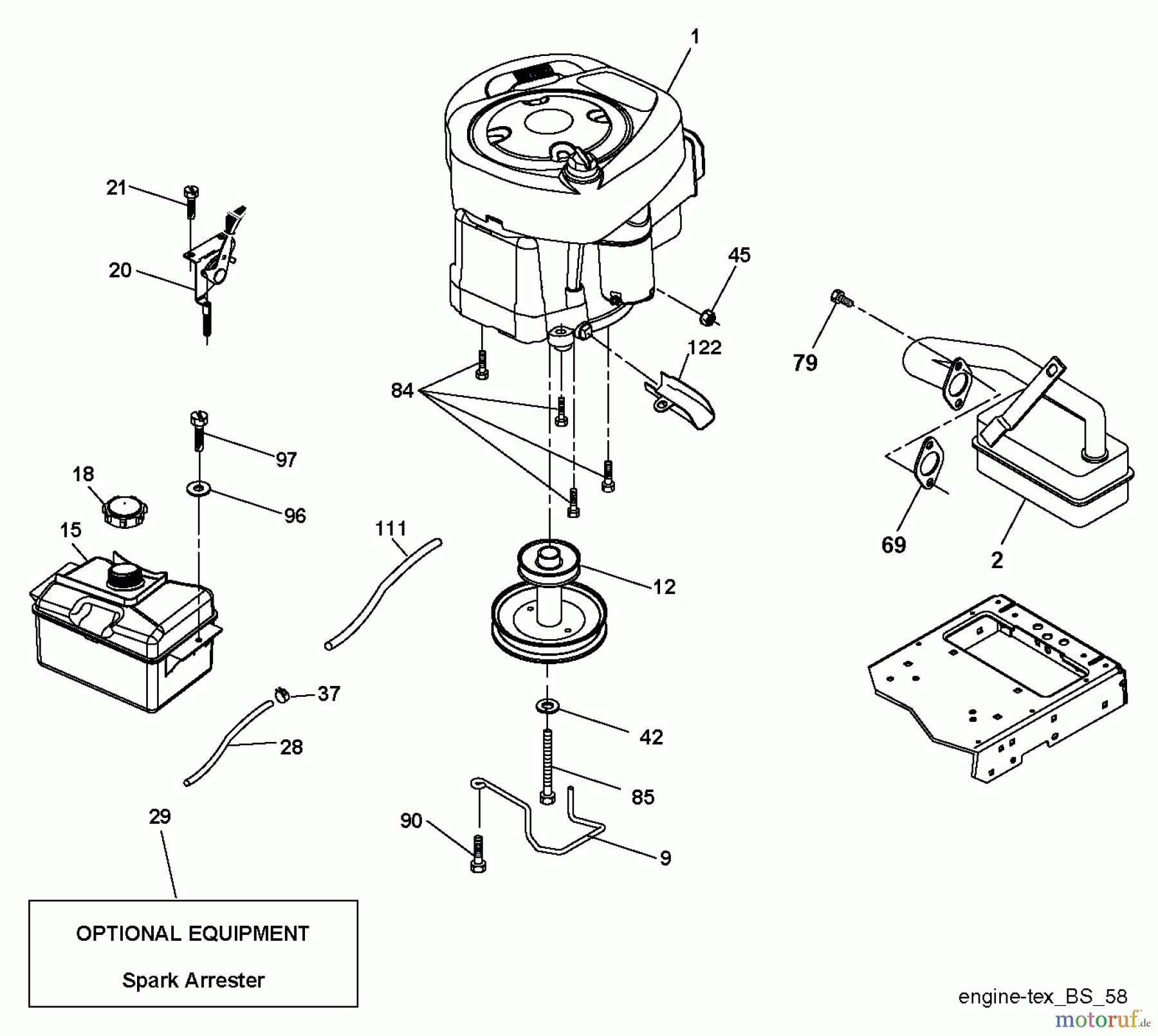 Poulan / Weed Eater Rasen und Gartentraktoren XT195H42LT (96042012101) - Poulan XT Lawn Tractor (2011-04) ENGINE