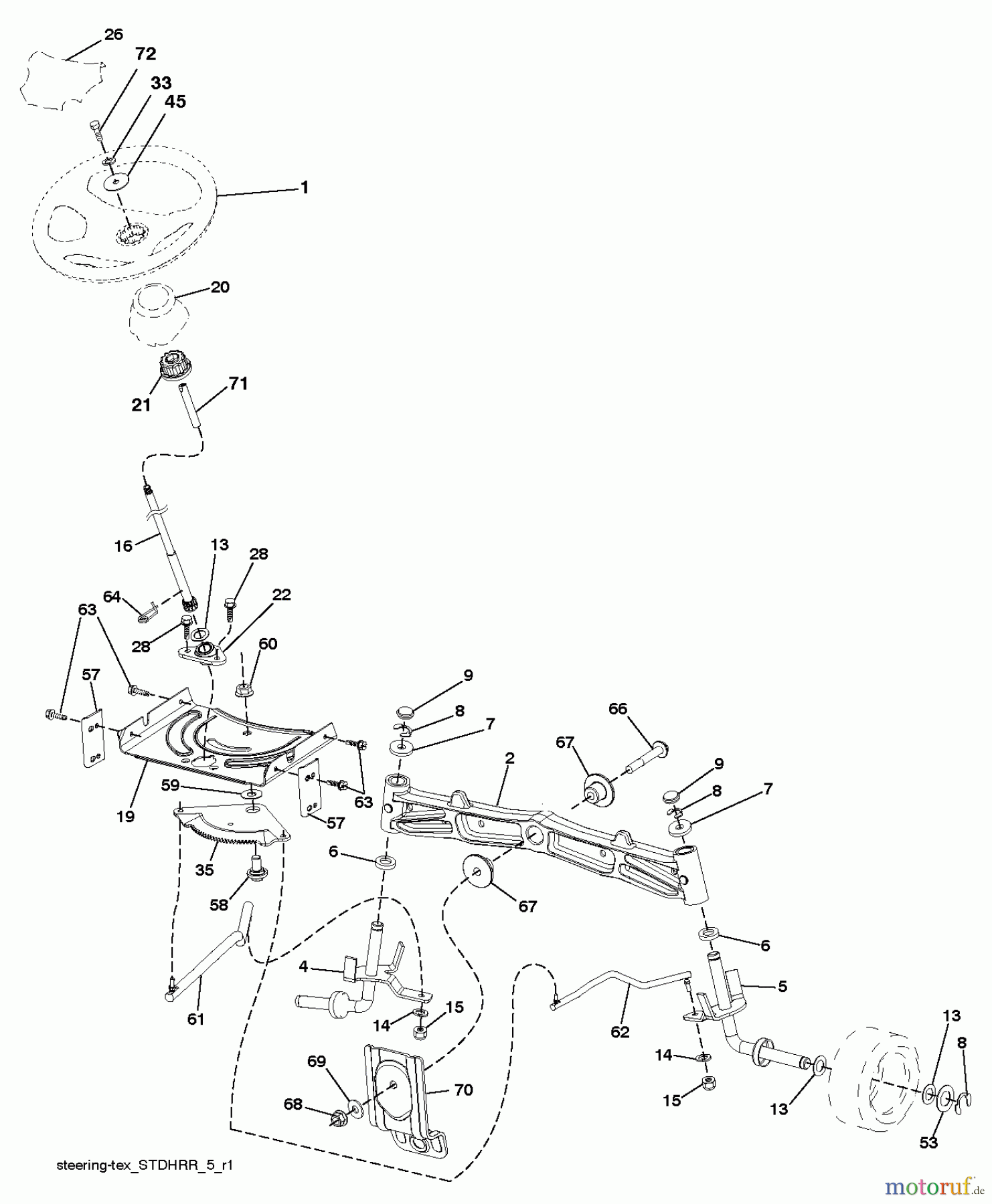  Poulan / Weed Eater Rasen und Gartentraktoren XT195H42LT (96042012101) - Poulan XT Lawn Tractor (2011-04) STEERING