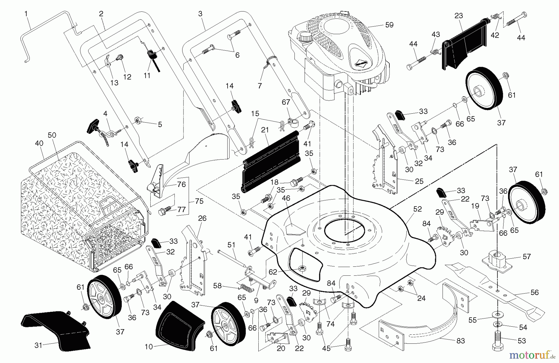Poulan / Weed Eater Rasenmäher 961380027 (96138002700) - Poulan Walk-Behind Mower (2012-03) FRAME