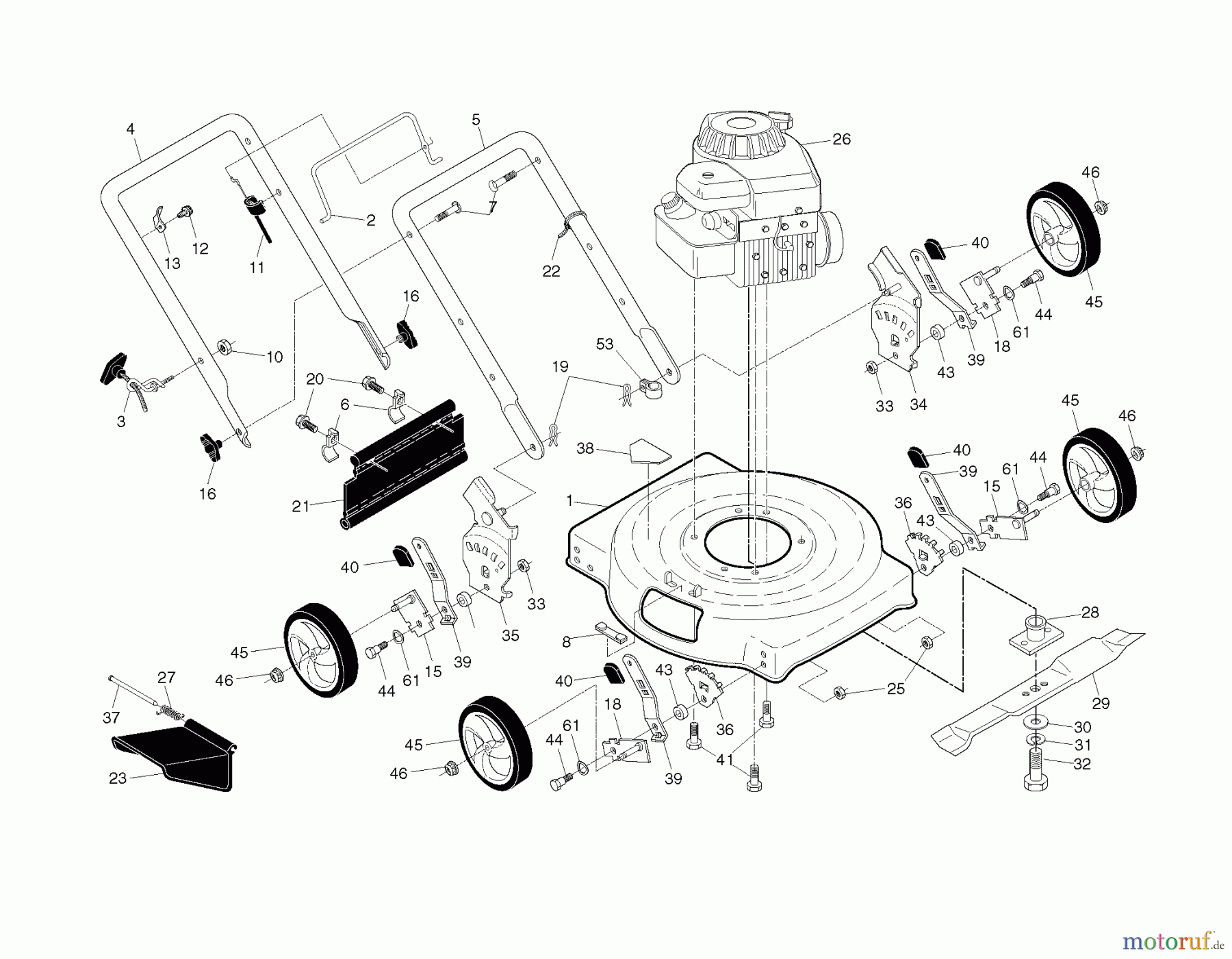 Poulan / Weed Eater Rasenmäher PO500N22S (96112004111) - Poulan Walk-Behind Mower (2012-06) HOUSING