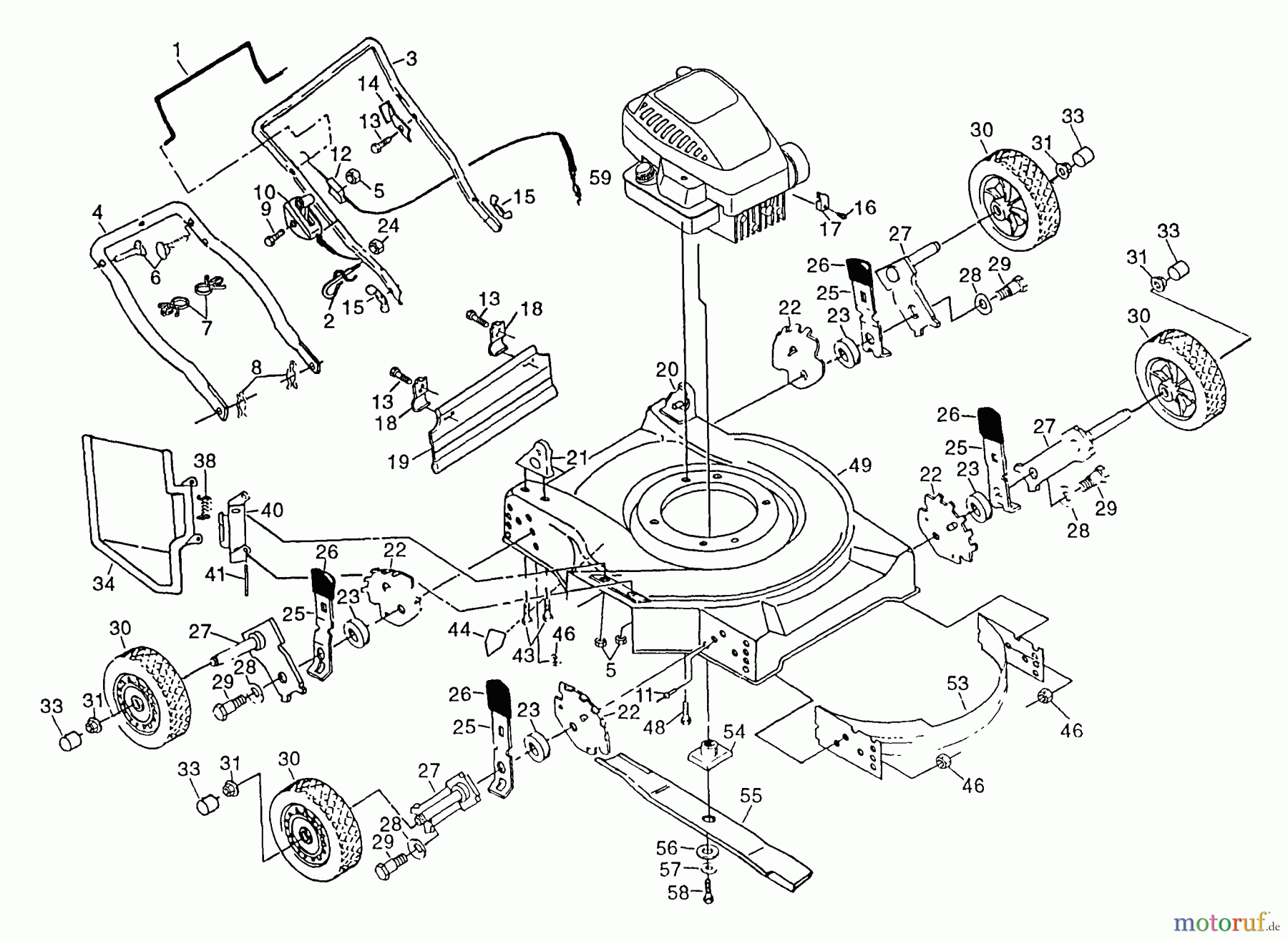 Poulan / Weed Eater Rasenmäher PP2240A - Poulan Pro Walk-Behind Mower Assembly