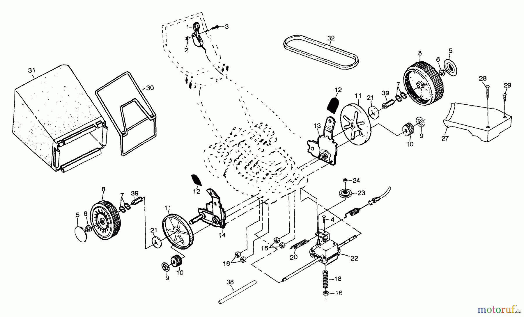  Poulan / Weed Eater Rasenmäher PP500HK - Poulan Pro Walk-Behind Mower Drive Assembly