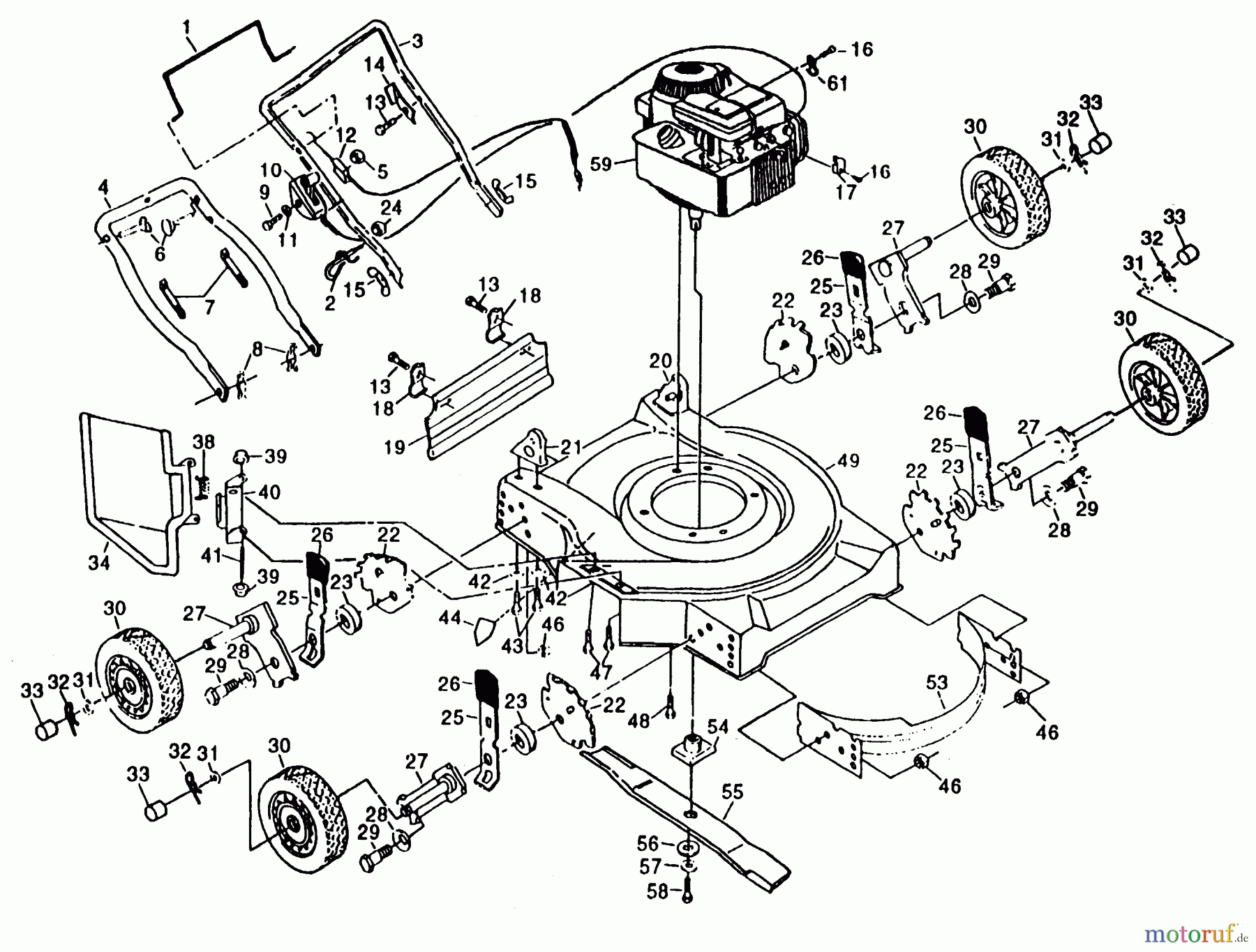 Poulan / Weed Eater Rasenmäher PP722SI - Poulan Pro Walk-Behind Mower MOWER ASSEMBLY, ENGINE B/S 96902