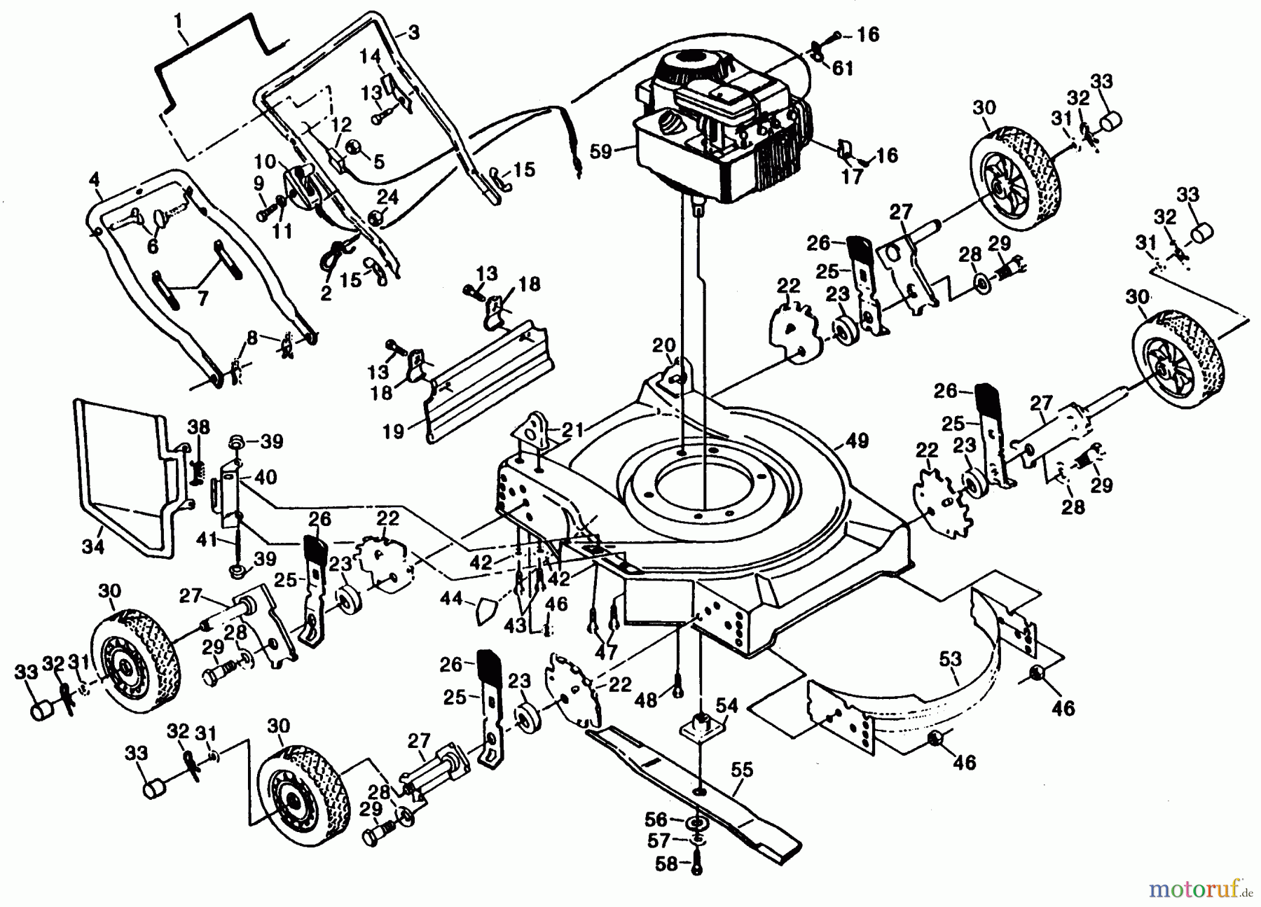 Poulan / Weed Eater Rasenmäher PP722SJ - Poulan Pro Walk-Behind Mower MOWER ASSEMBLY, ENGINE B/S 98902