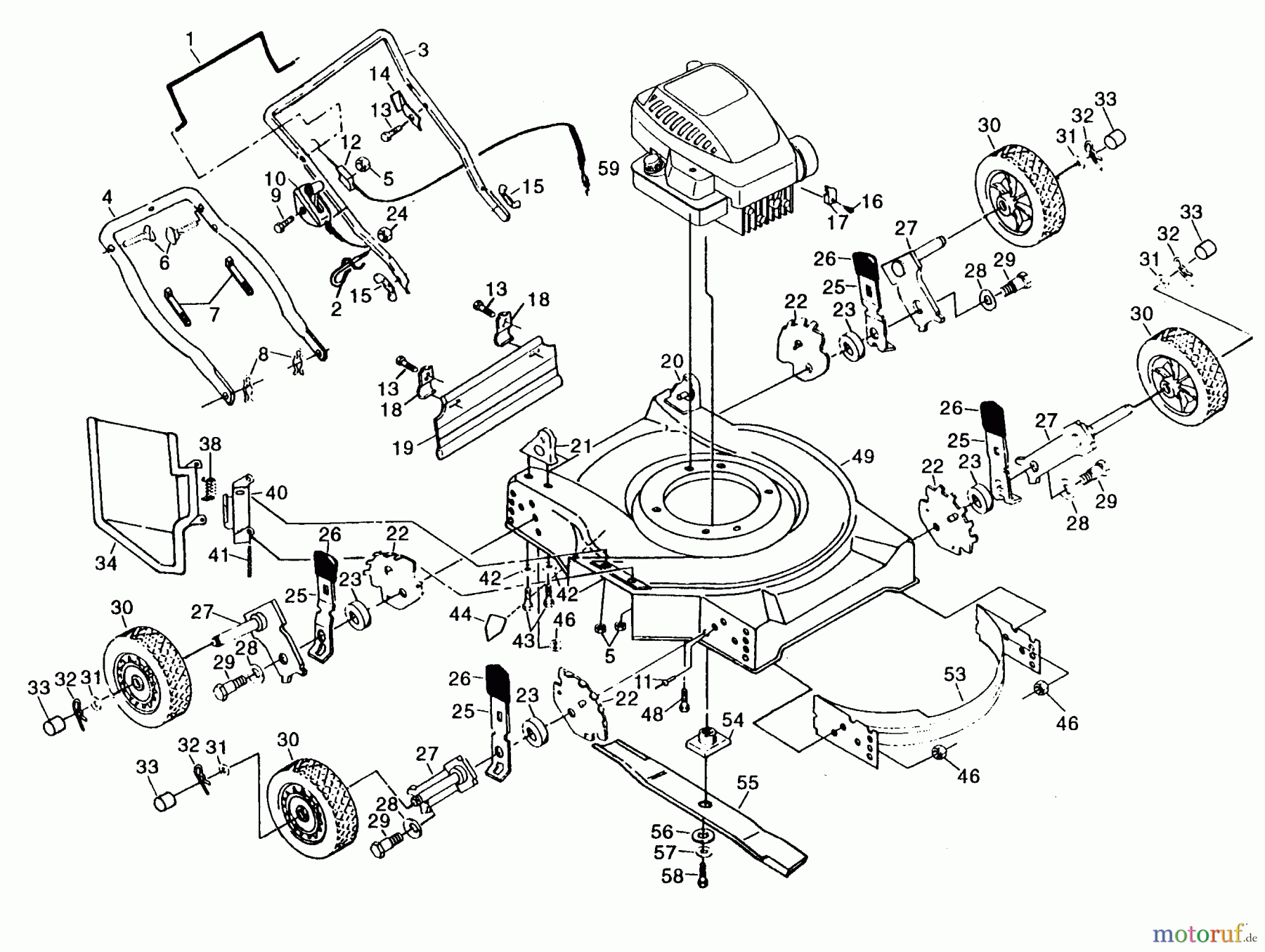 Poulan / Weed Eater Rasenmäher PP722SKA - Poulan Pro Walk-Behind Mower MOWER ASSEMBLY, ENGINE B/S 10A902