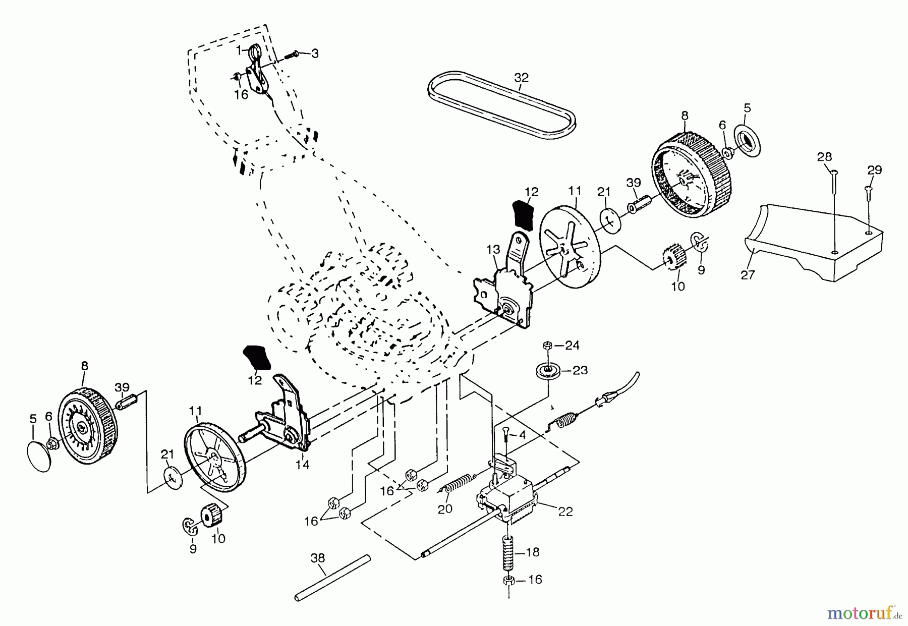 Poulan / Weed Eater Rasenmäher PP722SLA - Poulan Pro Walk-Behind Mower Drive Assembly