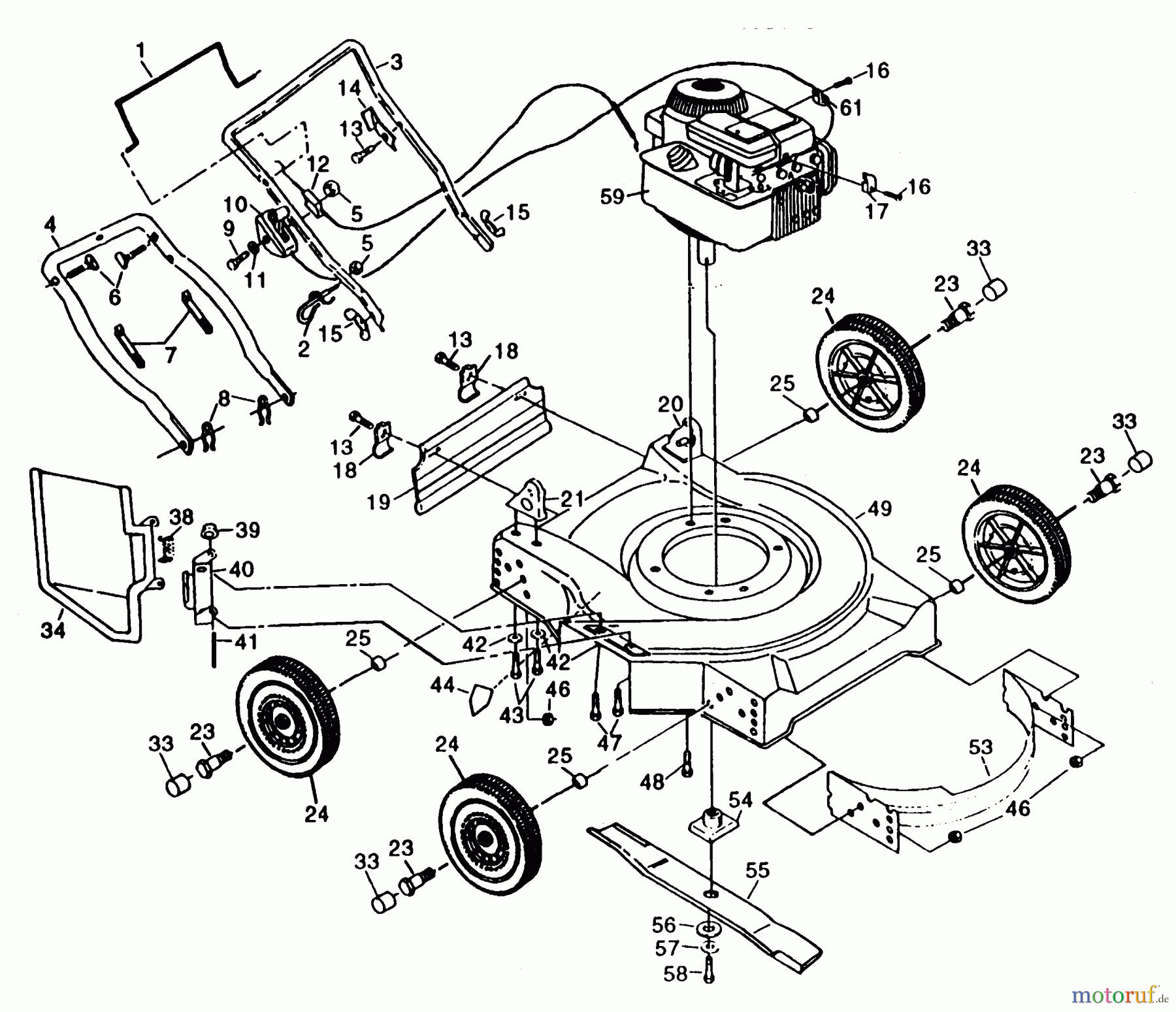 Poulan / Weed Eater Rasenmäher PP730SJA - Poulan Pro Walk-Behind Mower MOWER ASSEMBLY B/S 95902