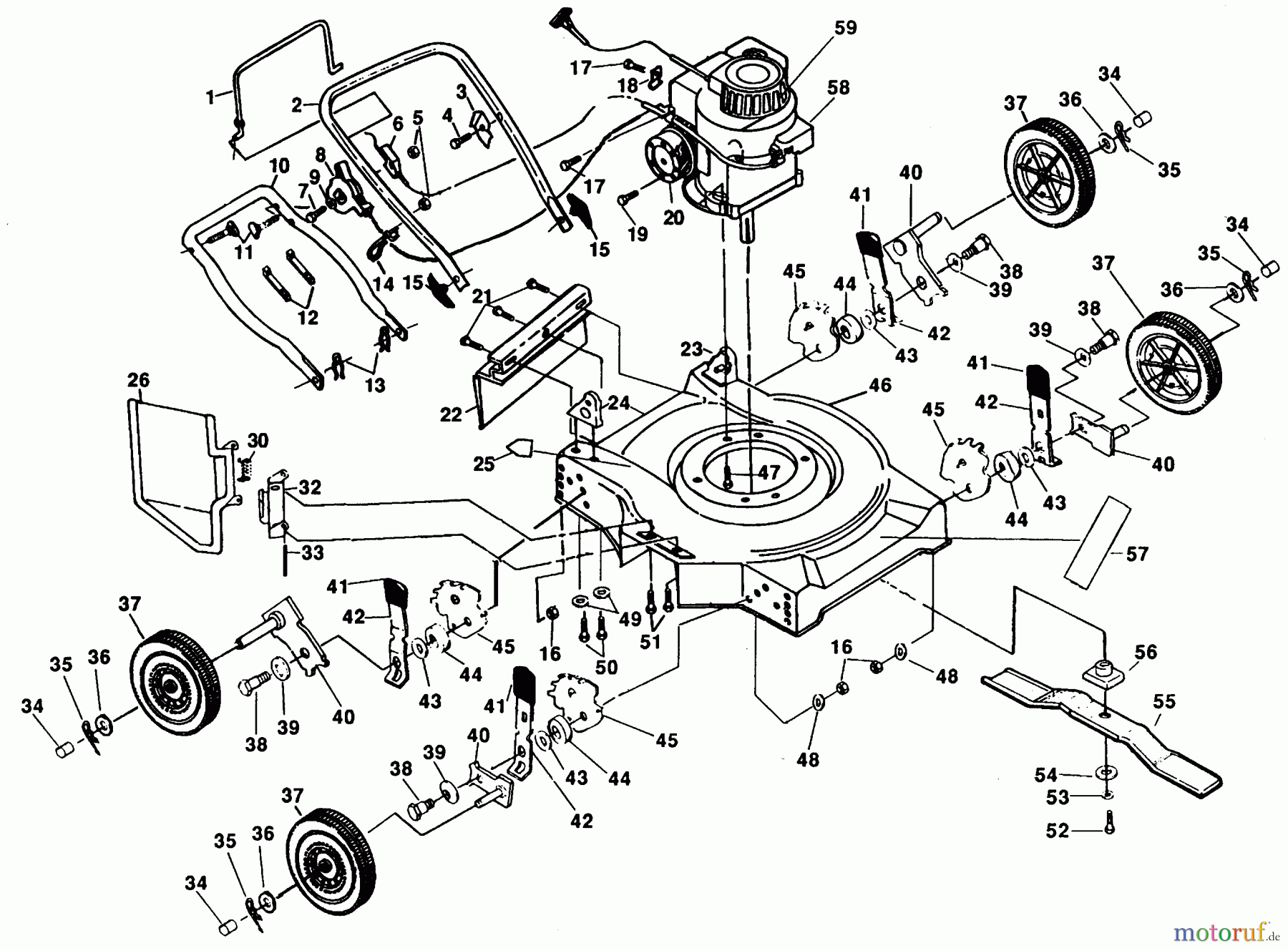Poulan / Weed Eater Rasenmäher PP735 - Poulan Pro Walk-Behind Mower MOWER ASSEMBLY, ENGINE B/S 92502