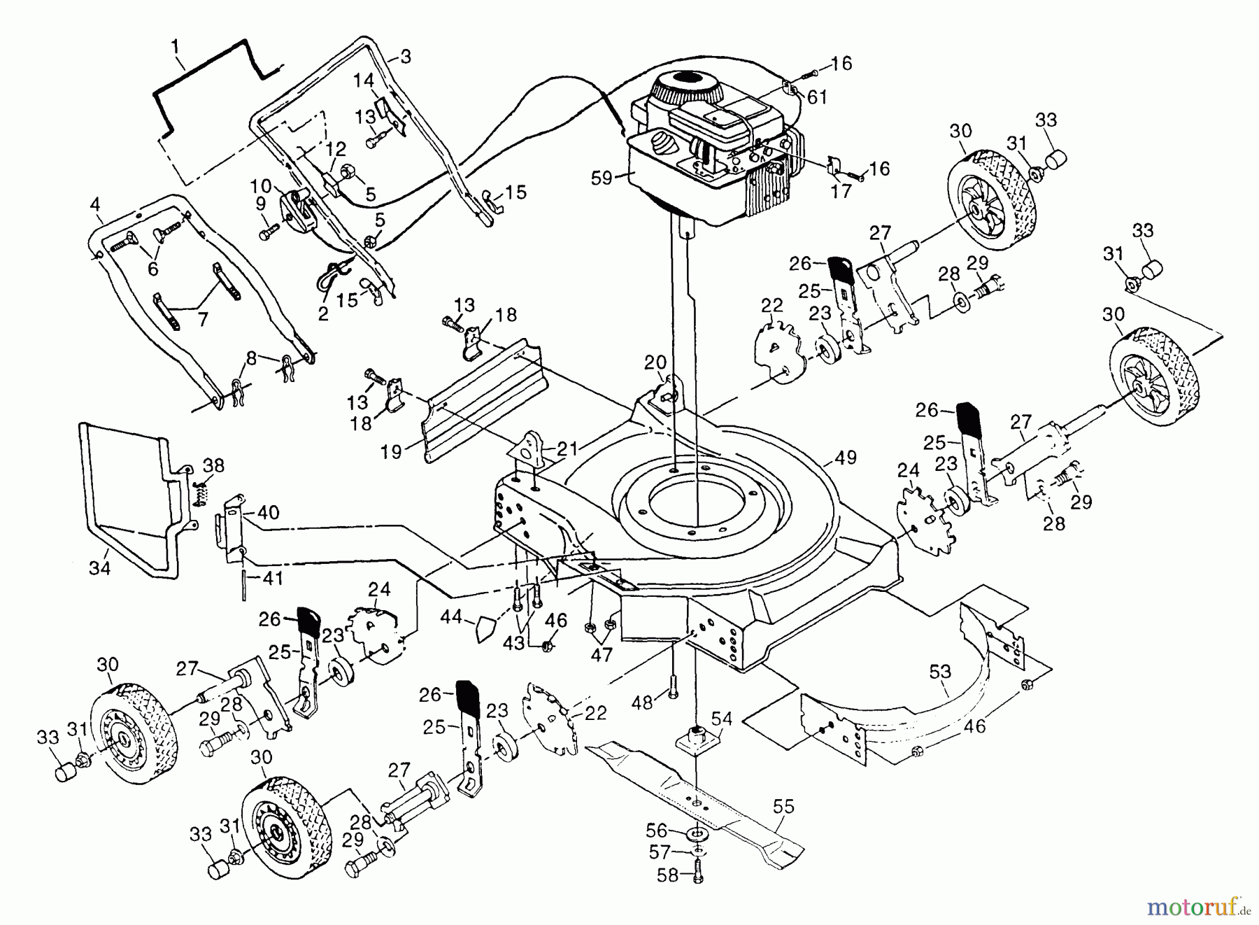 Poulan / Weed Eater Rasenmäher PP735LA - Poulan Pro Walk-Behind Mower Assembly