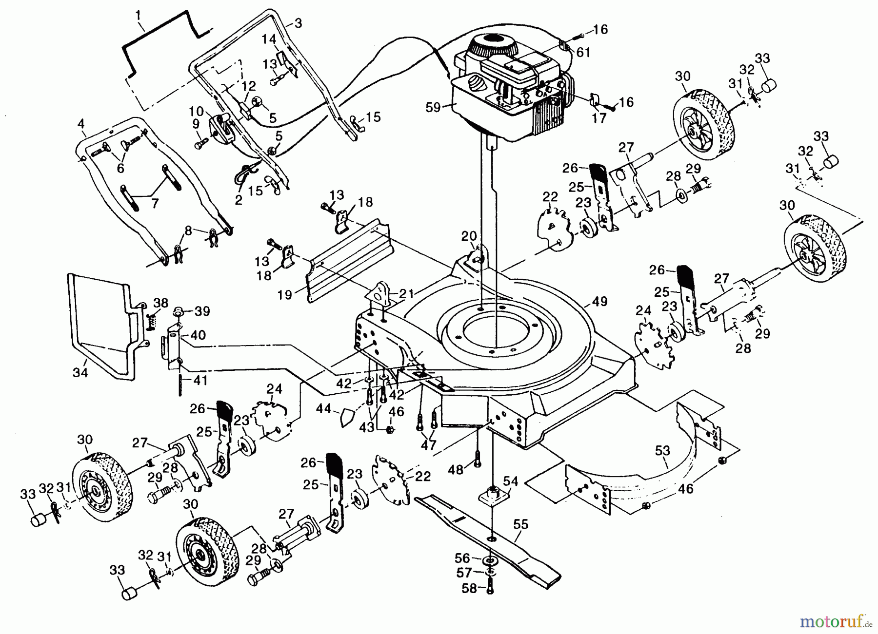  Poulan / Weed Eater Rasenmäher PP735SKA - Poulan Pro Walk-Behind Mower MOWER HOUSING, ENGINE B/S 95902