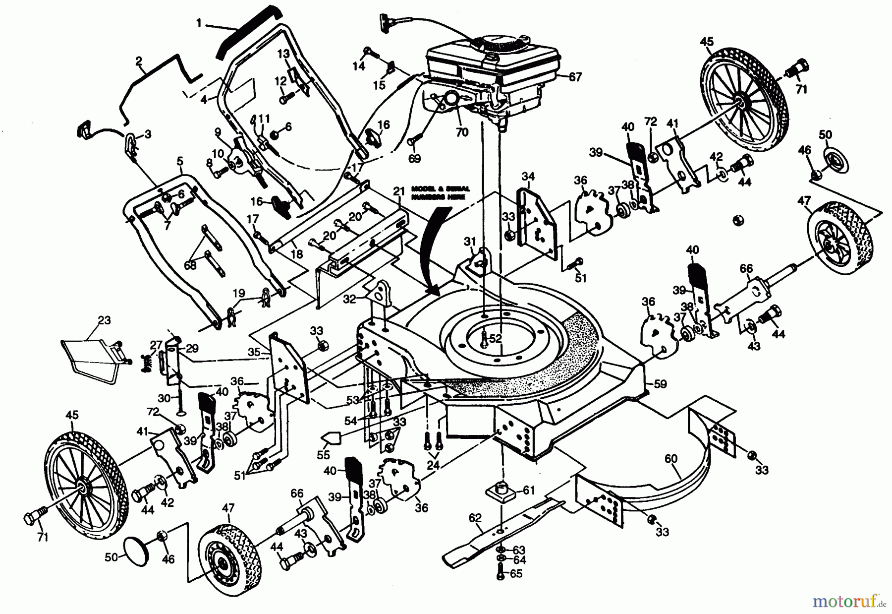 Poulan / Weed Eater Rasenmäher PP750HWA - Poulan Pro Walk-Behind Mower MOWER ASSEMBLY, ENGINE B/S 124702