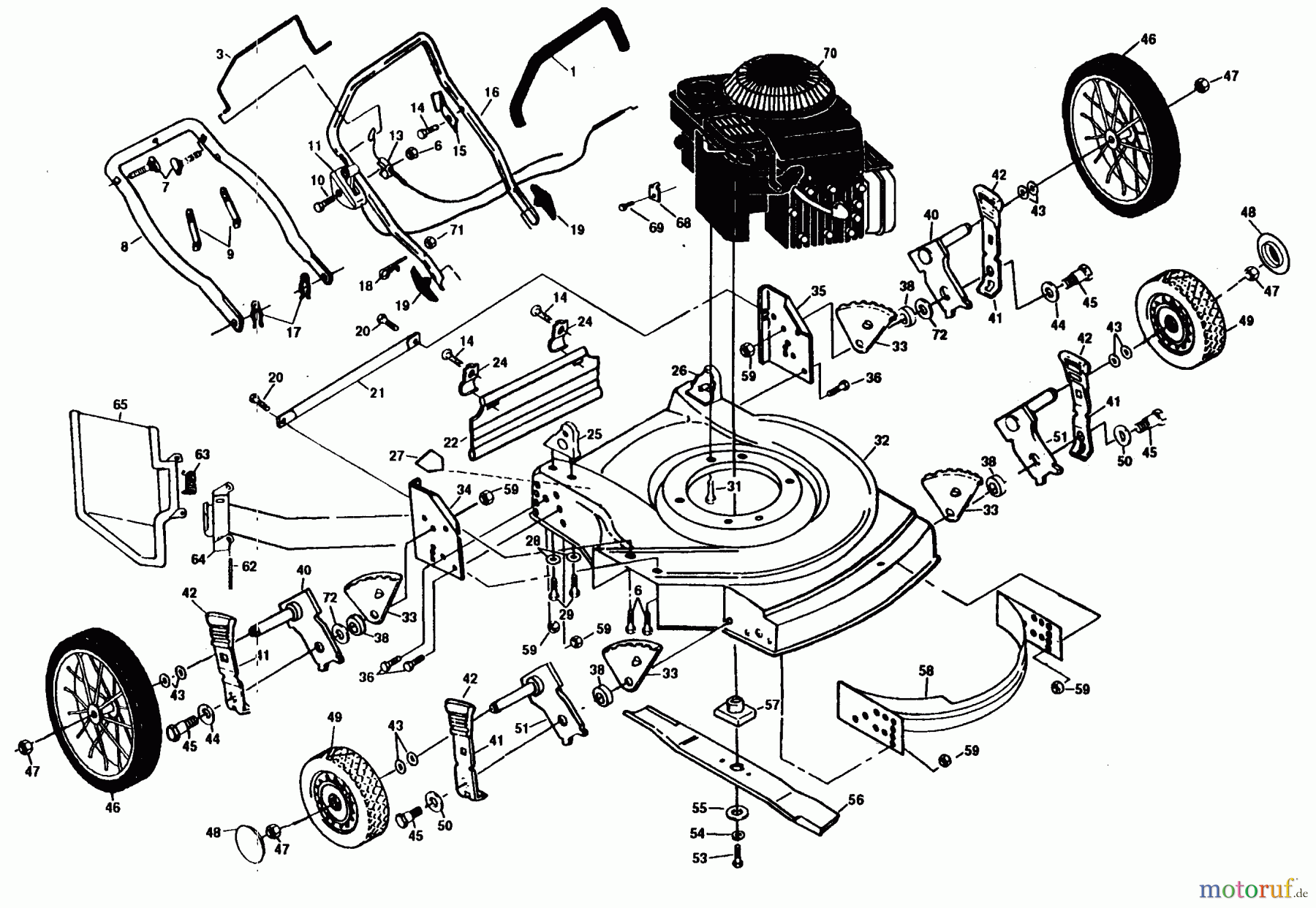 Poulan / Weed Eater Rasenmäher PP751HKA - Poulan Pro Walk-Behind Mower MOWER ASSEMBLY, ENGINE B/S 126802