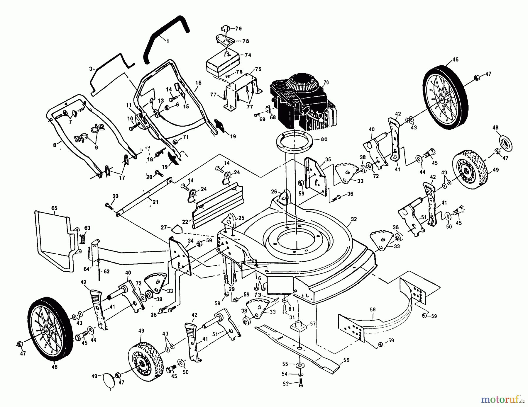 Poulan / Weed Eater Rasenmäher PP751HLA - Poulan Pro Walk-Behind Mower Assembly