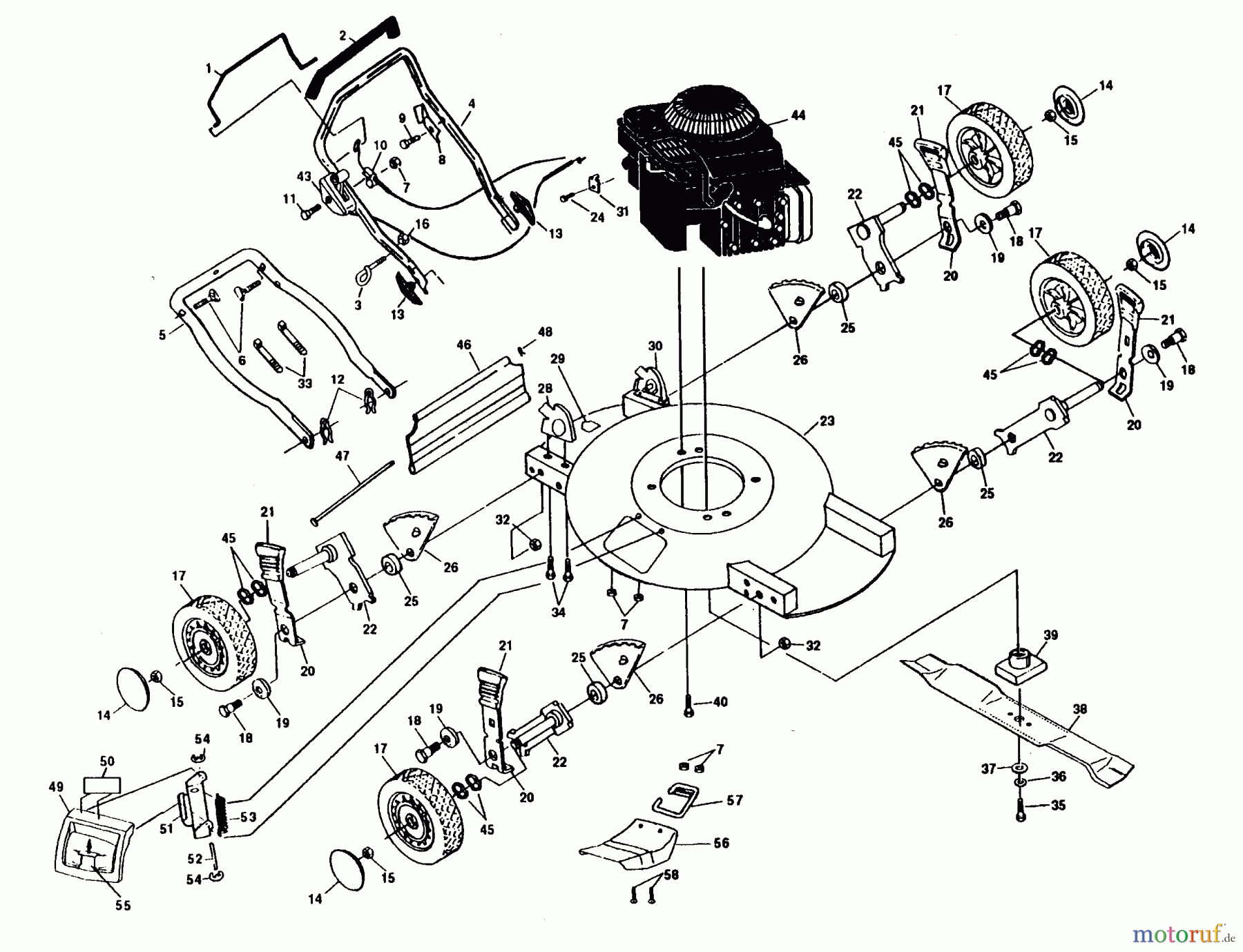 Poulan / Weed Eater Rasenmäher PP800MK - Poulan Pro Walk-Behind Mower MOWER ASSEMBLY, ENGINE B/S 12C802-0817-02