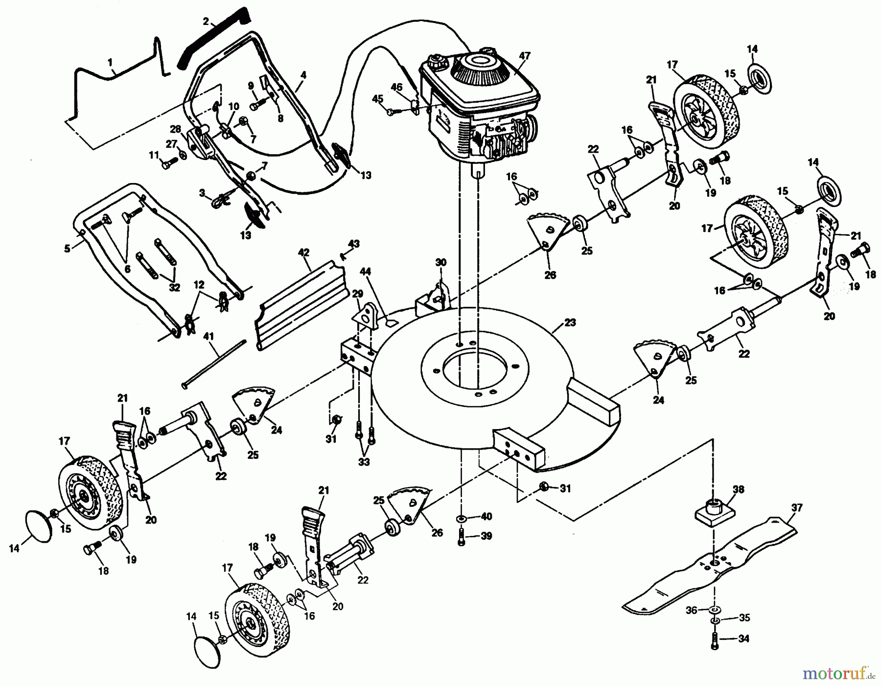 Poulan / Weed Eater Rasenmäher PP800MX - Poulan Pro Walk-Behind Mower MOWER ASSEMBLY, ENGINE B/S 124802