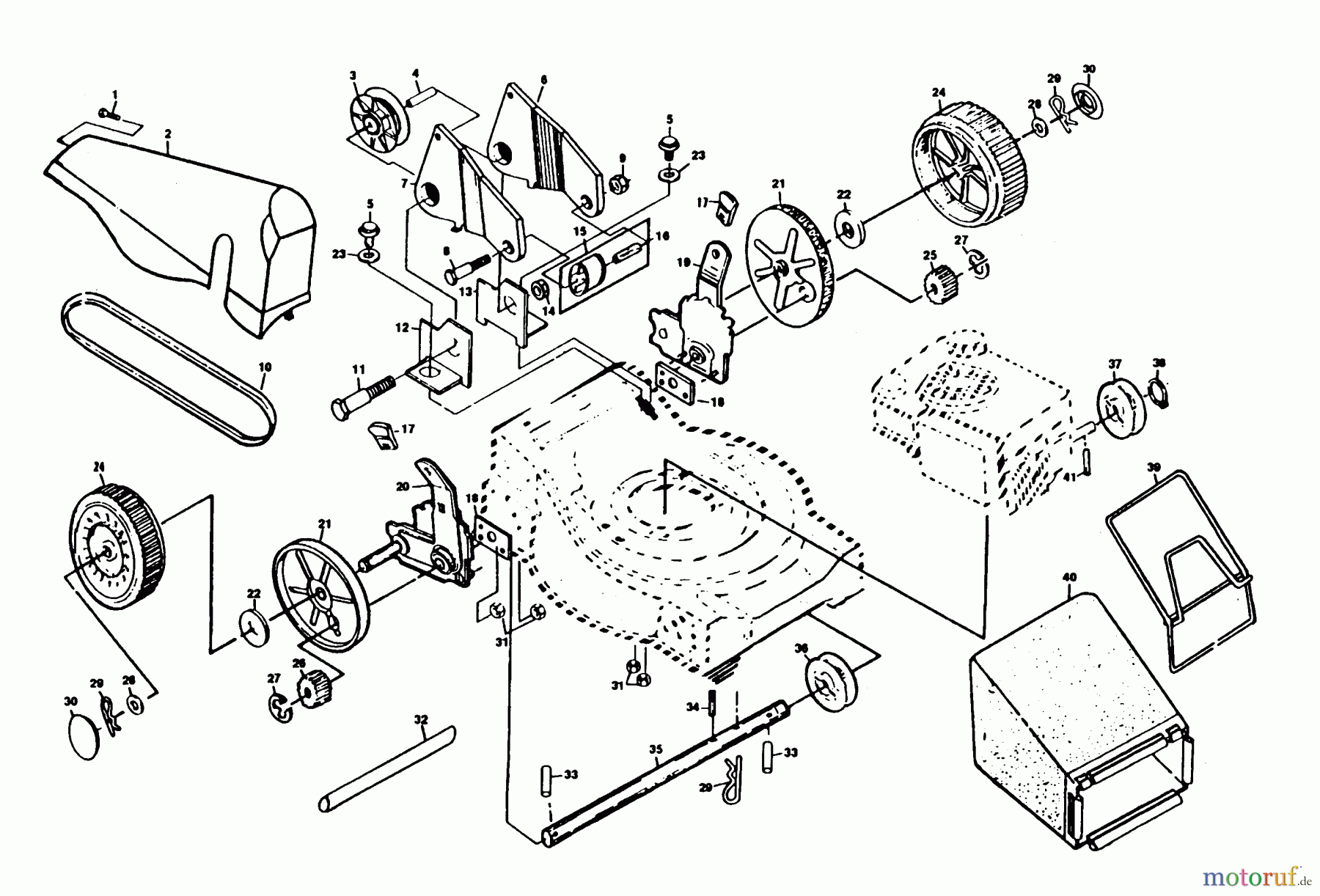 Poulan / Weed Eater Rasenmäher PP845P - Poulan Pro Walk-Behind Mower DRIVE SHAFT, CATCHER FRAME