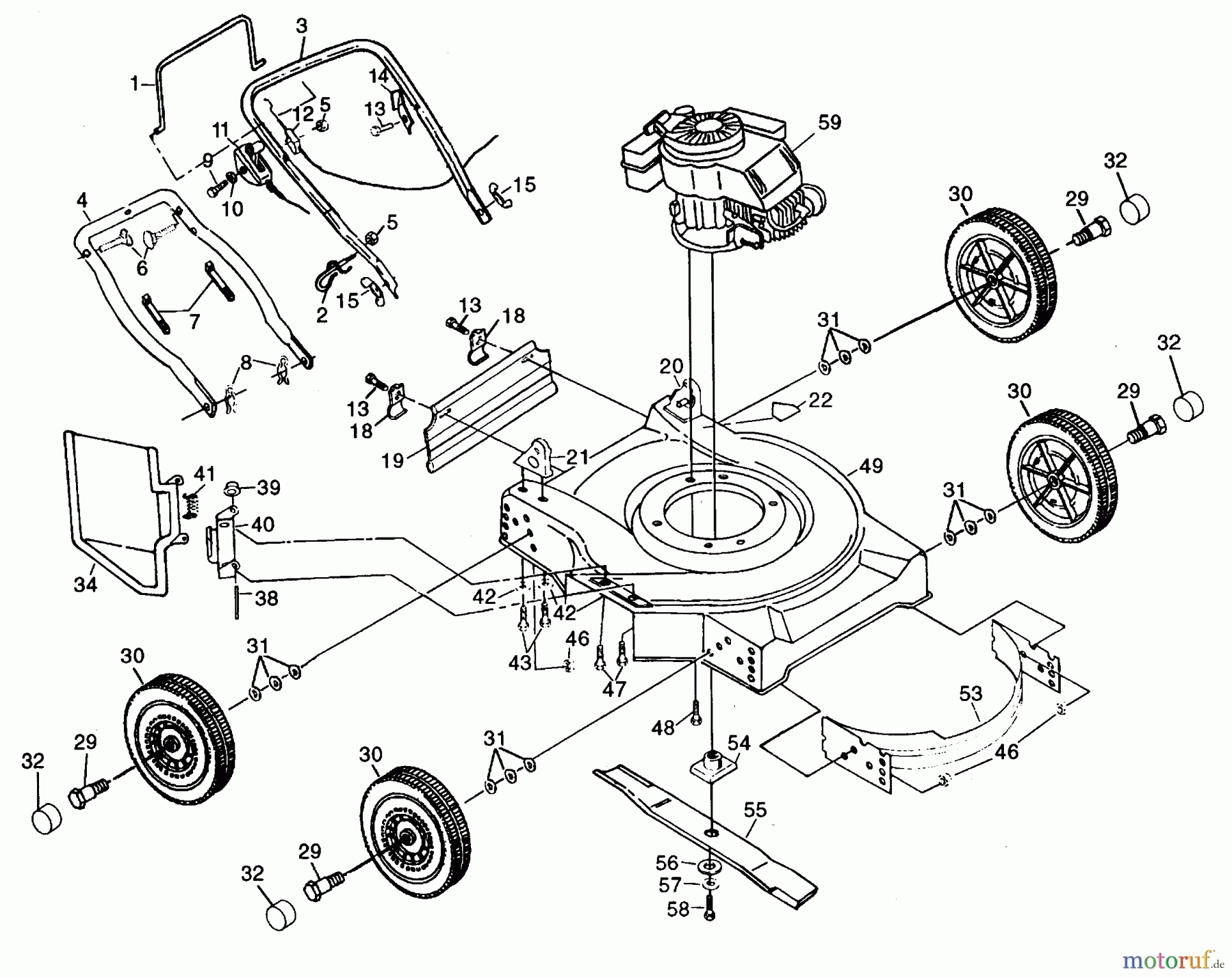 Poulan / Weed Eater Rasenmäher PPT730S - Poulan Pro Walk-Behind Mower MOWER ASSEMBLY, ENGINE TECUMSEH TVS90