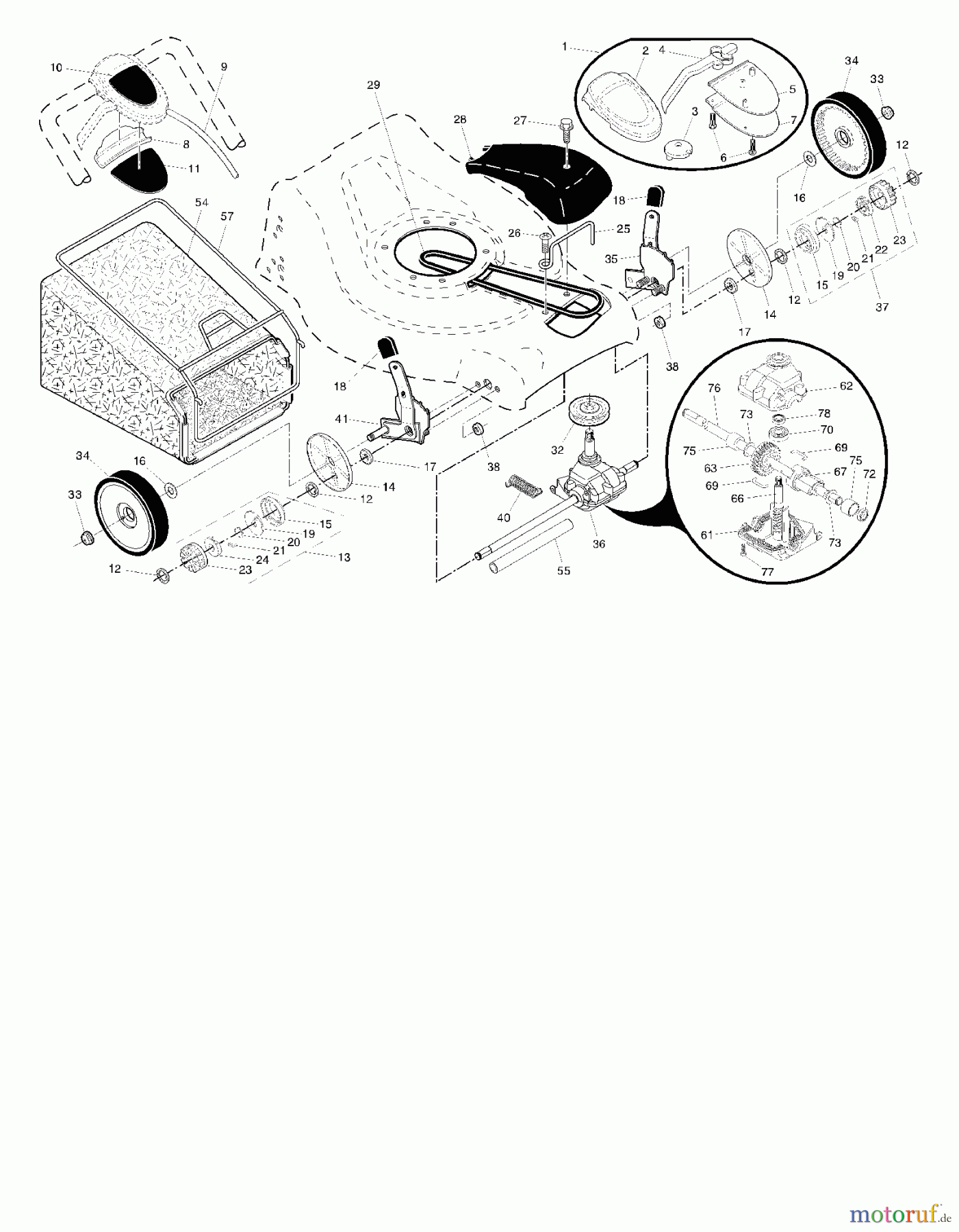 Poulan / Weed Eater Rasenmäher PR65Y21C (96142000301) - Poulan Pro Walk-Behind Mower (2005-01) DRIVE