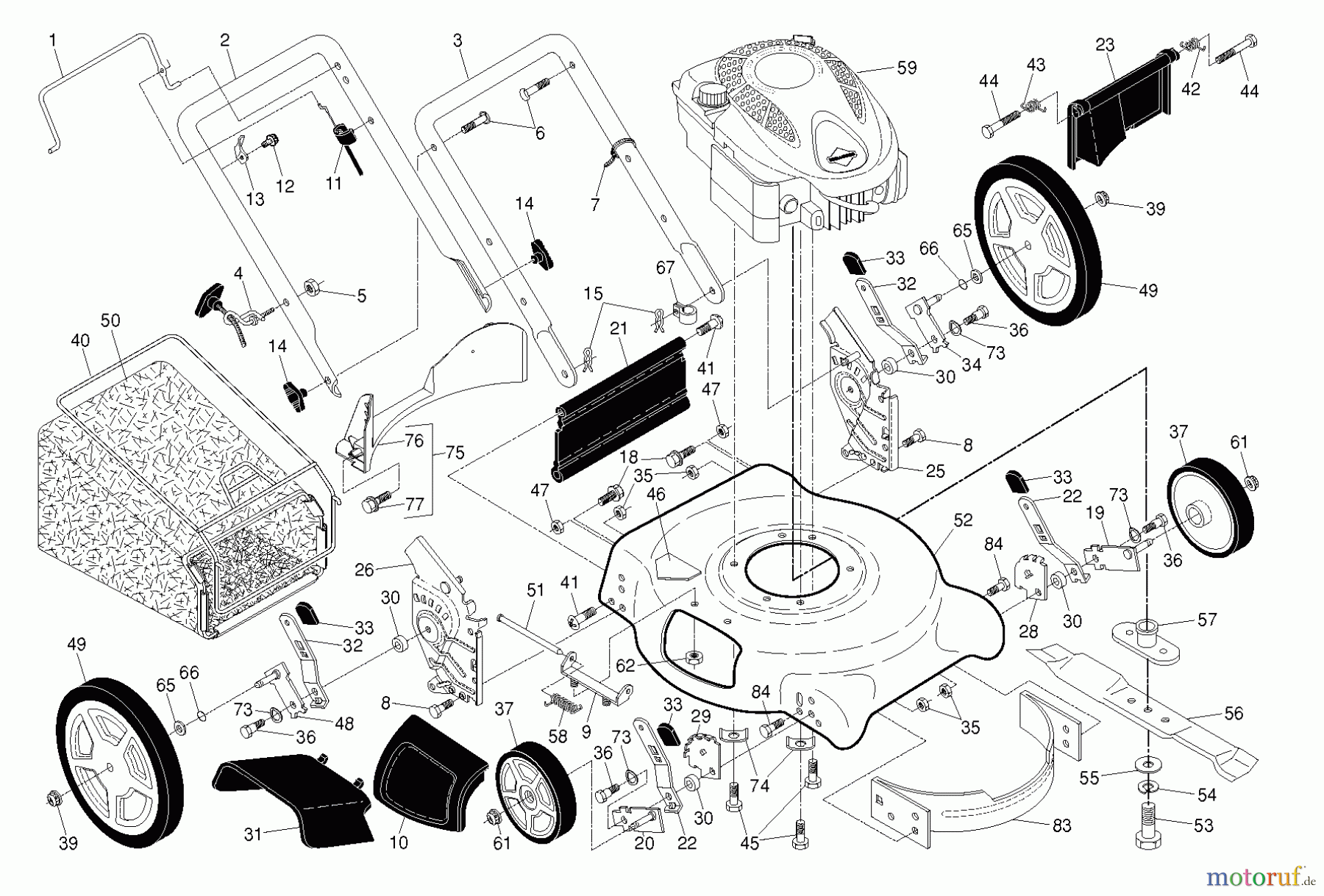 Poulan / Weed Eater Rasenmäher 961320072 (96132007200) - Poulan Walk-Behind Mower (2012-03) FRAME ENGINE