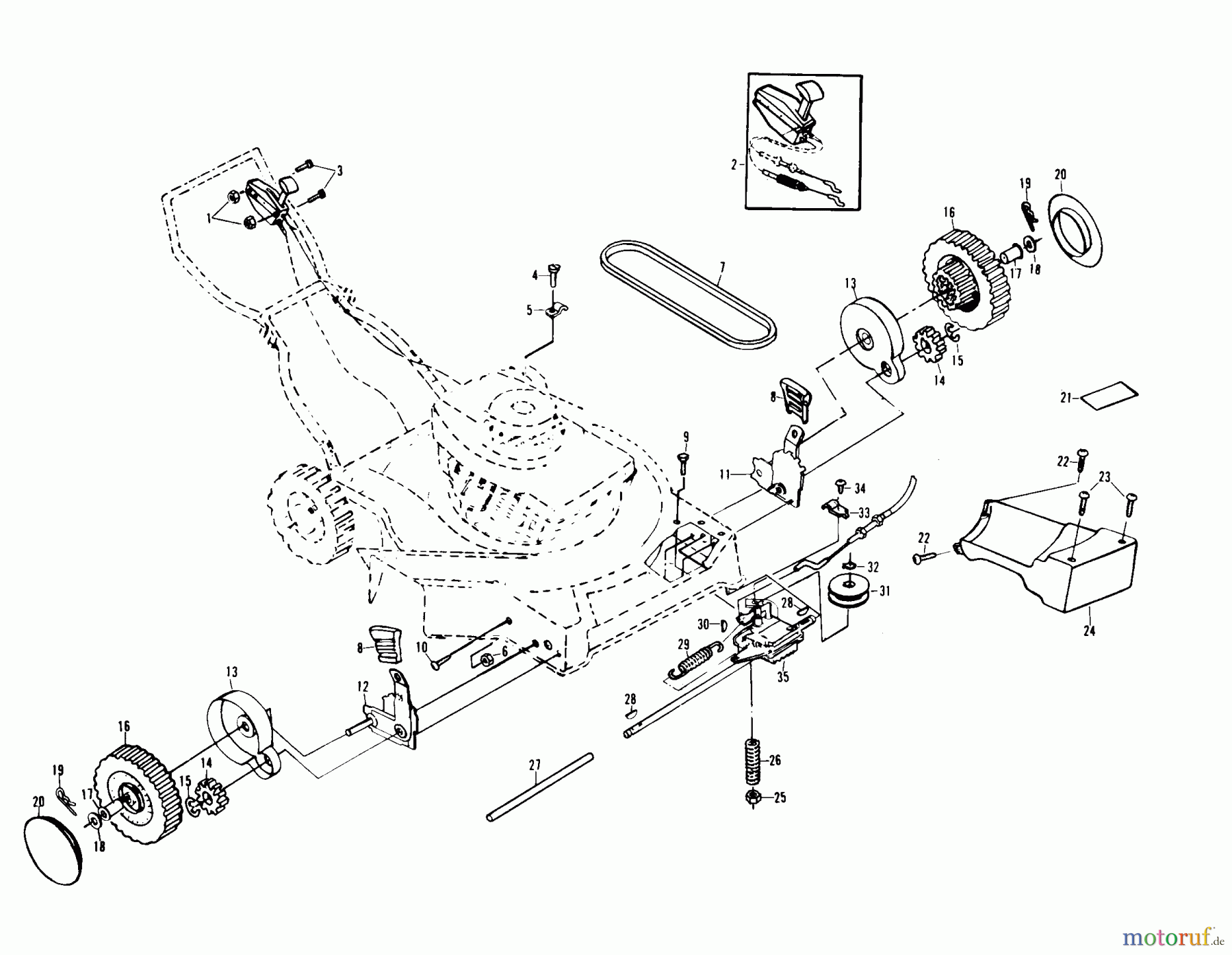 Poulan / Weed Eater Rasenmäher XE750PAR - Poulan Pro Walk-Behind Mower DRIVE ASSEMBLY