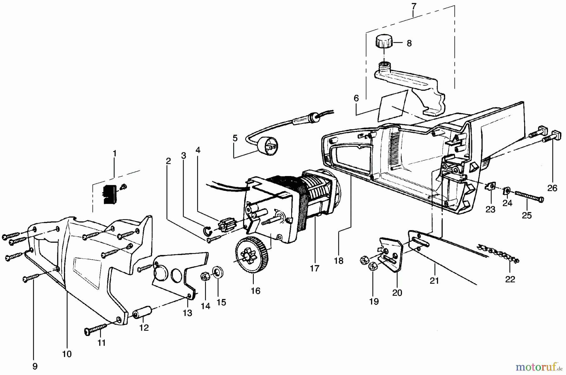 Poulan / Weed Eater Motorsägen 1420 (Type 2) - Poulan Electric Chainsaw Chain Saw Assembly Type 2