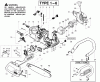 Poulan / Weed Eater 1950 (Type 6) - Poulan Woodshark Chainsaw Ersatzteile Chassis & Bar Assembly Type 1-6