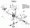 Poulan / Weed Eater 2055 (Type 6) - Poulan Woodsman Chainsaw Ersatzteile Engine Assembly Type 6