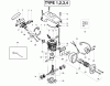 Poulan / Weed Eater 2075 (Type 1) - Poulan Chainsaw Ersatzteile Engine Assembly Type 1, 2, 3, 4