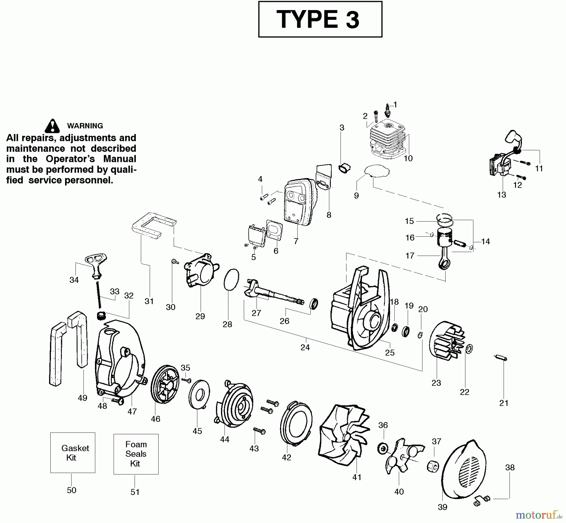  Poulan / Weed Eater Bläser / Sauger / Häcksler / Mulchgeräte BV2000LE (Type 3) - Weed Eater Barracuda Blower Engine Type 3