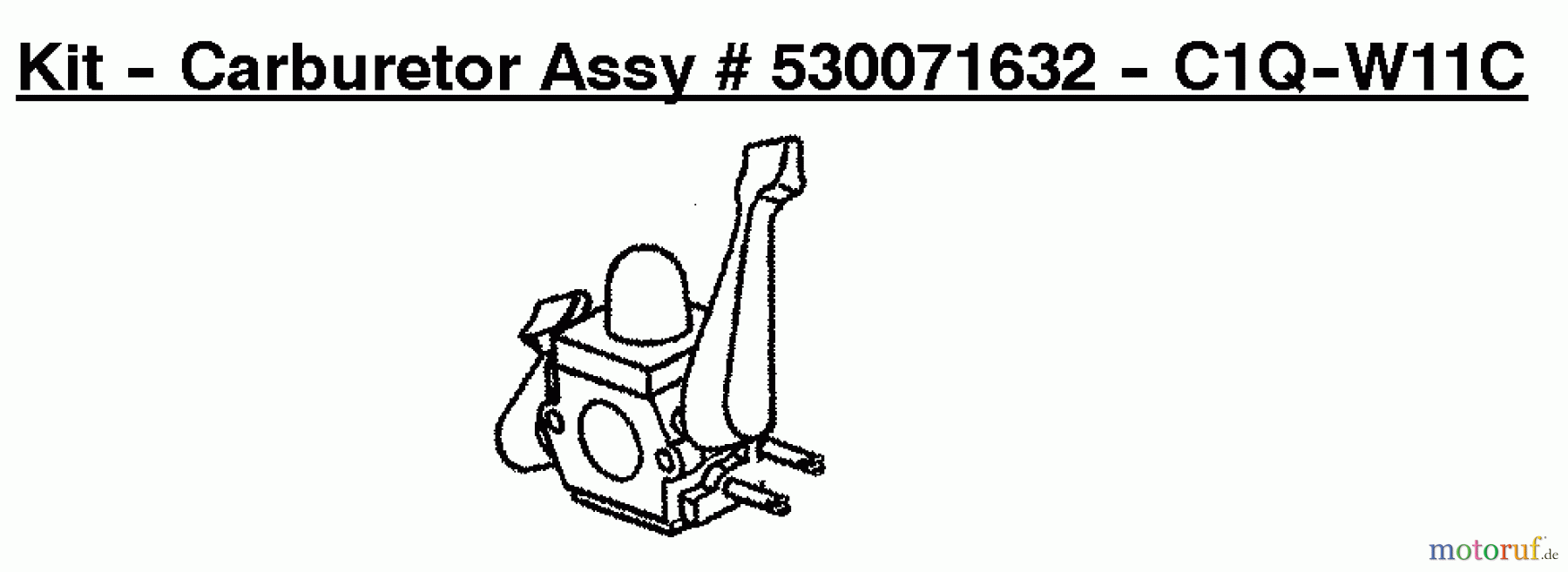 Poulan / Weed Eater Bläser / Sauger / Häcksler / Mulchgeräte BV2000LE (Type 1) - Weed Eater Barracuda Blower Kit - Carburetor Assy