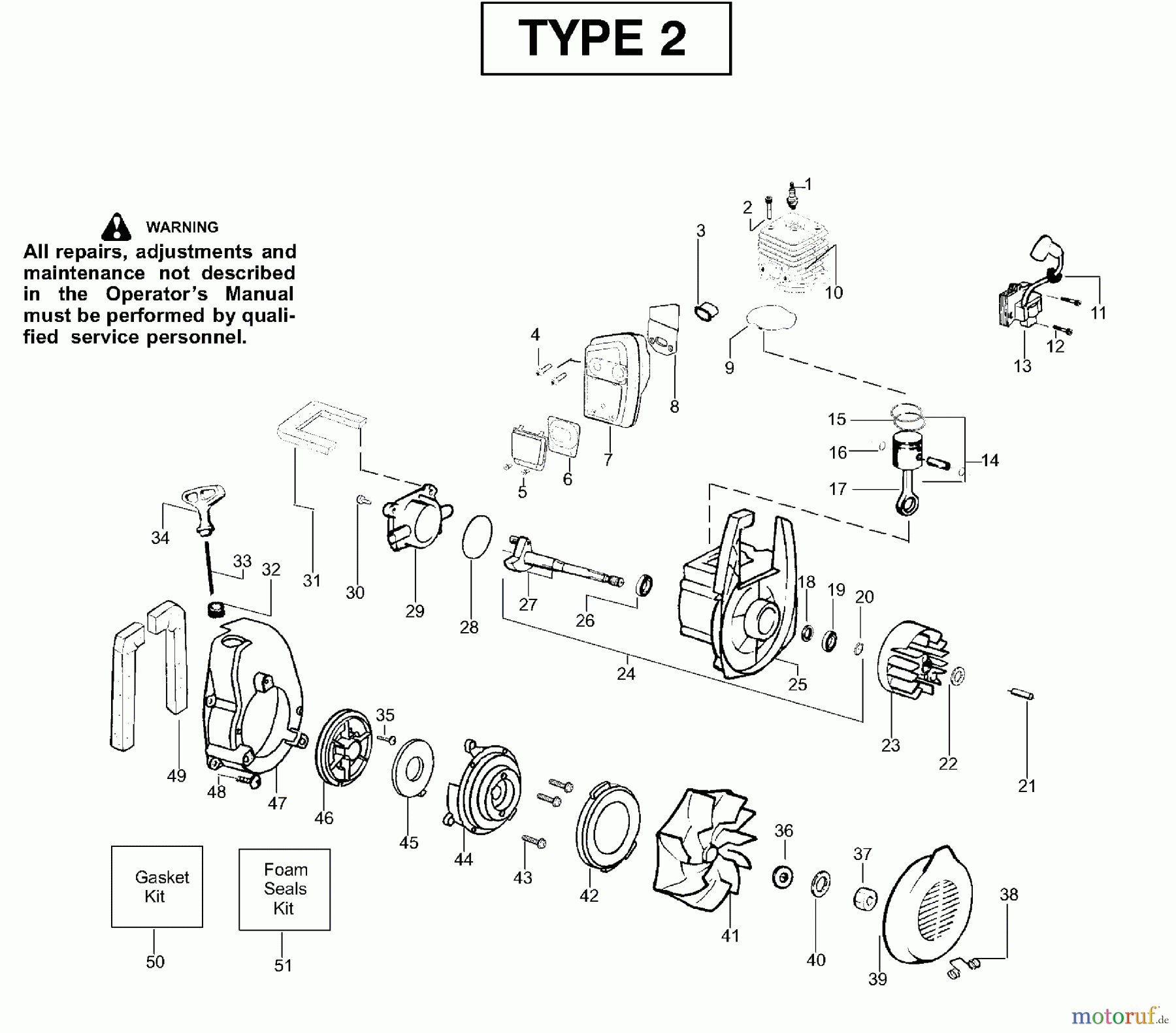Poulan / Weed Eater Bläser / Sauger / Häcksler / Mulchgeräte BV200LE (Type 2) - Weed Eater Blower Engine Assembly Type 2